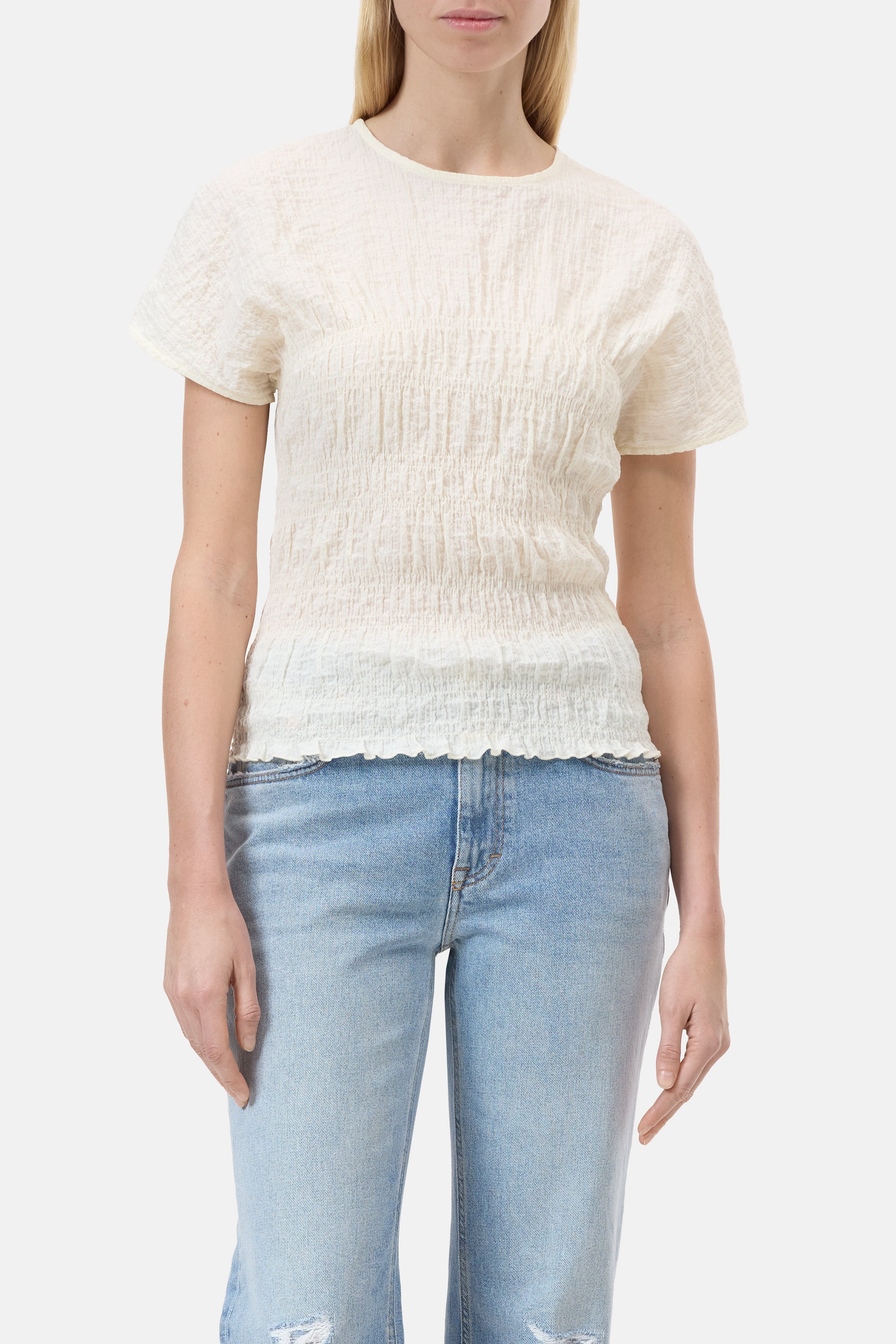 SMOCKED TOP-Hemden & Blusen-Closed-XXS-IVORY-ARCHIVIST