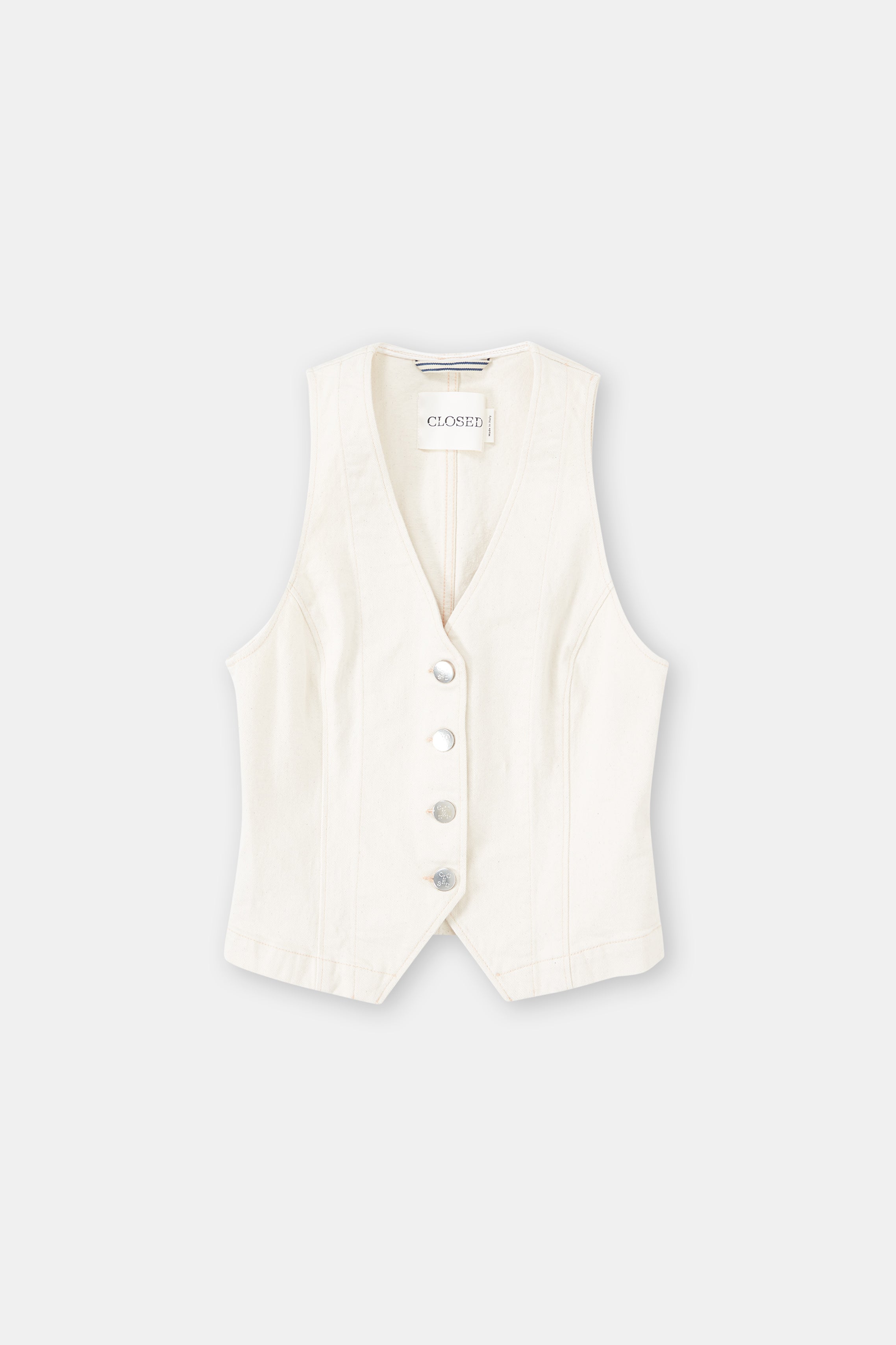 FITTED DENIM WAISTCOAT