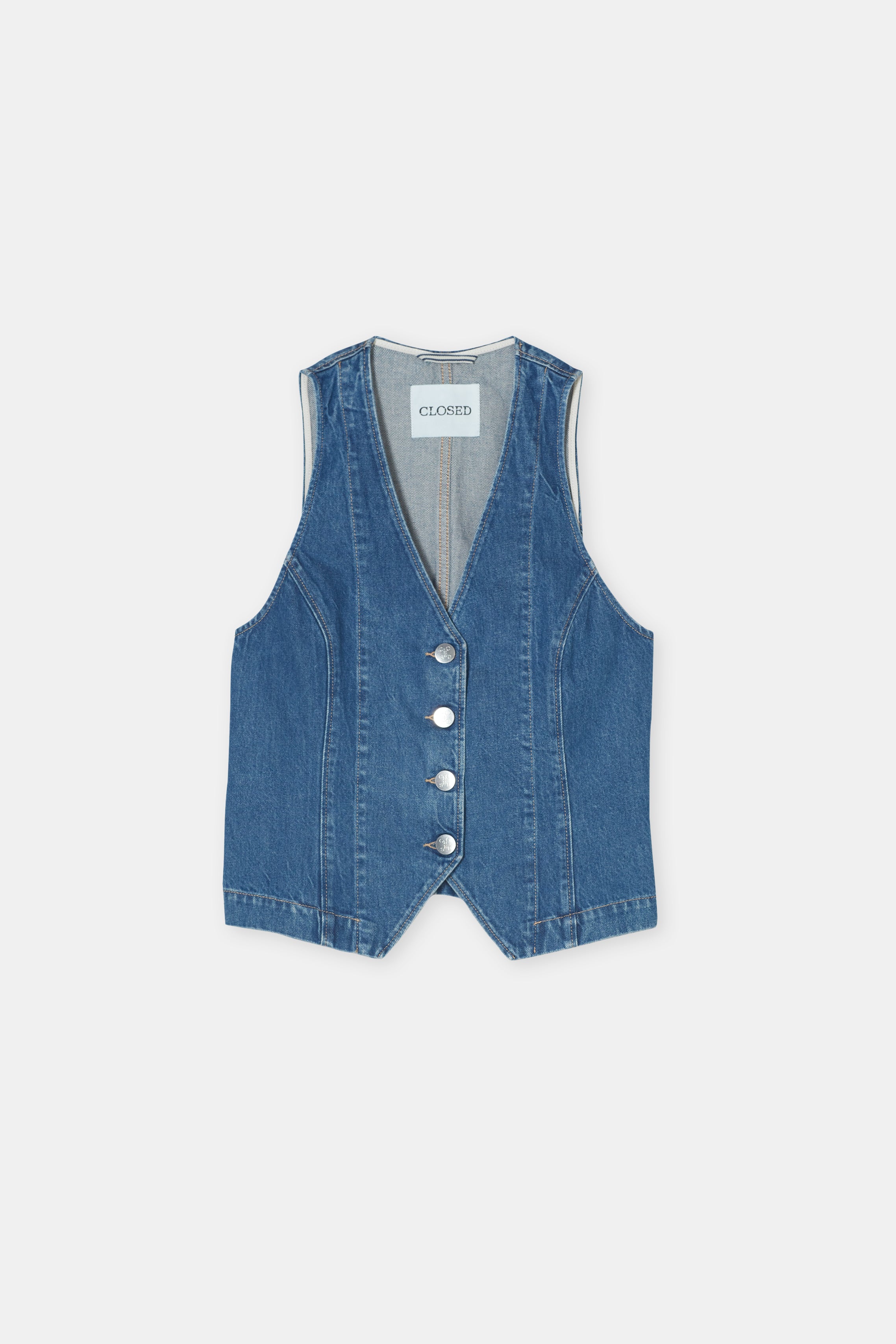 Closed-FITTED DENIM WAISTCOAT-Hemden & Blusen-Black-Deal-Outlet-by-ARCHIVIST