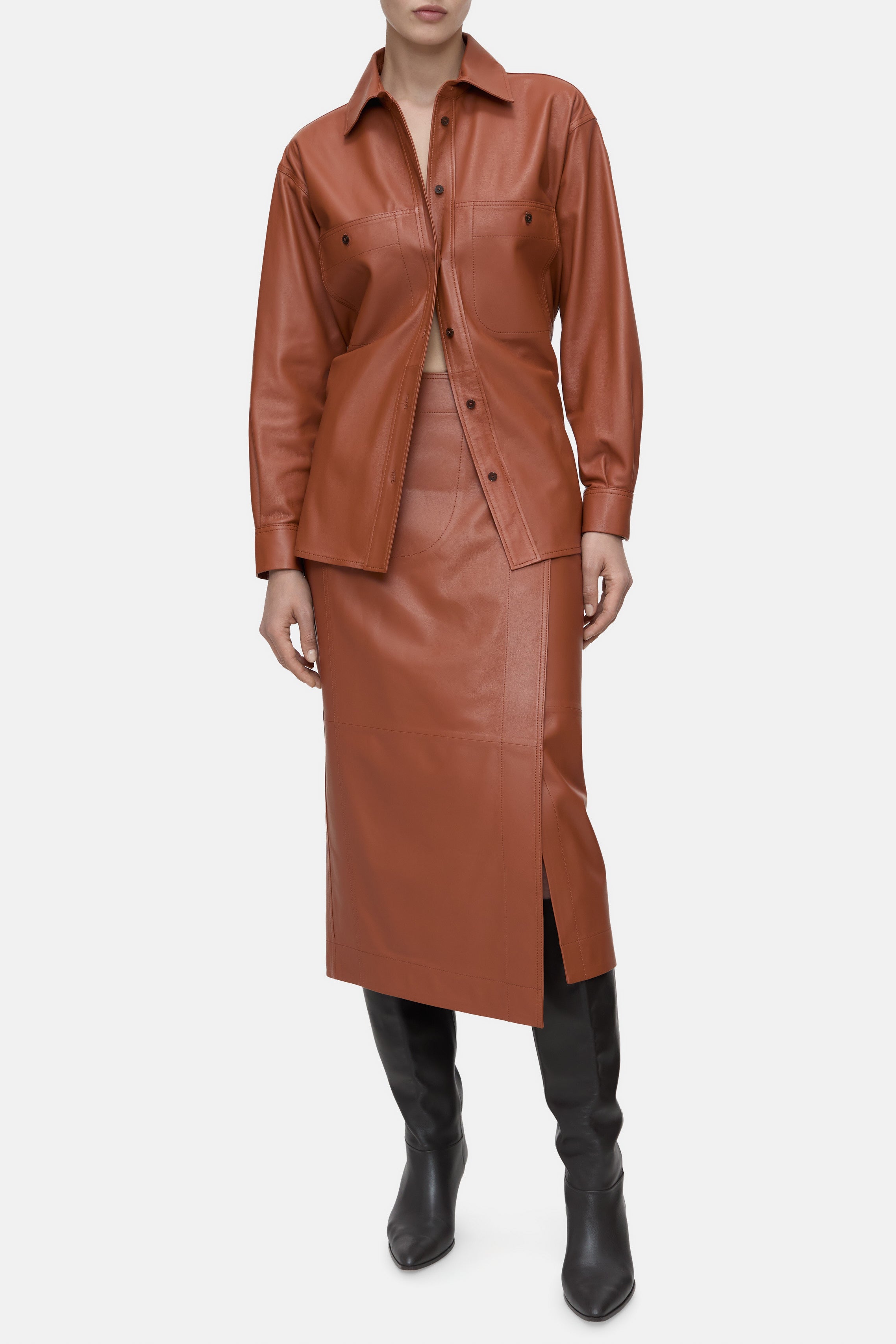 Closed-LEATHER SHIRT-Hemden & Blusen-Black-Deal-Outlet-by-ARCHIVIST