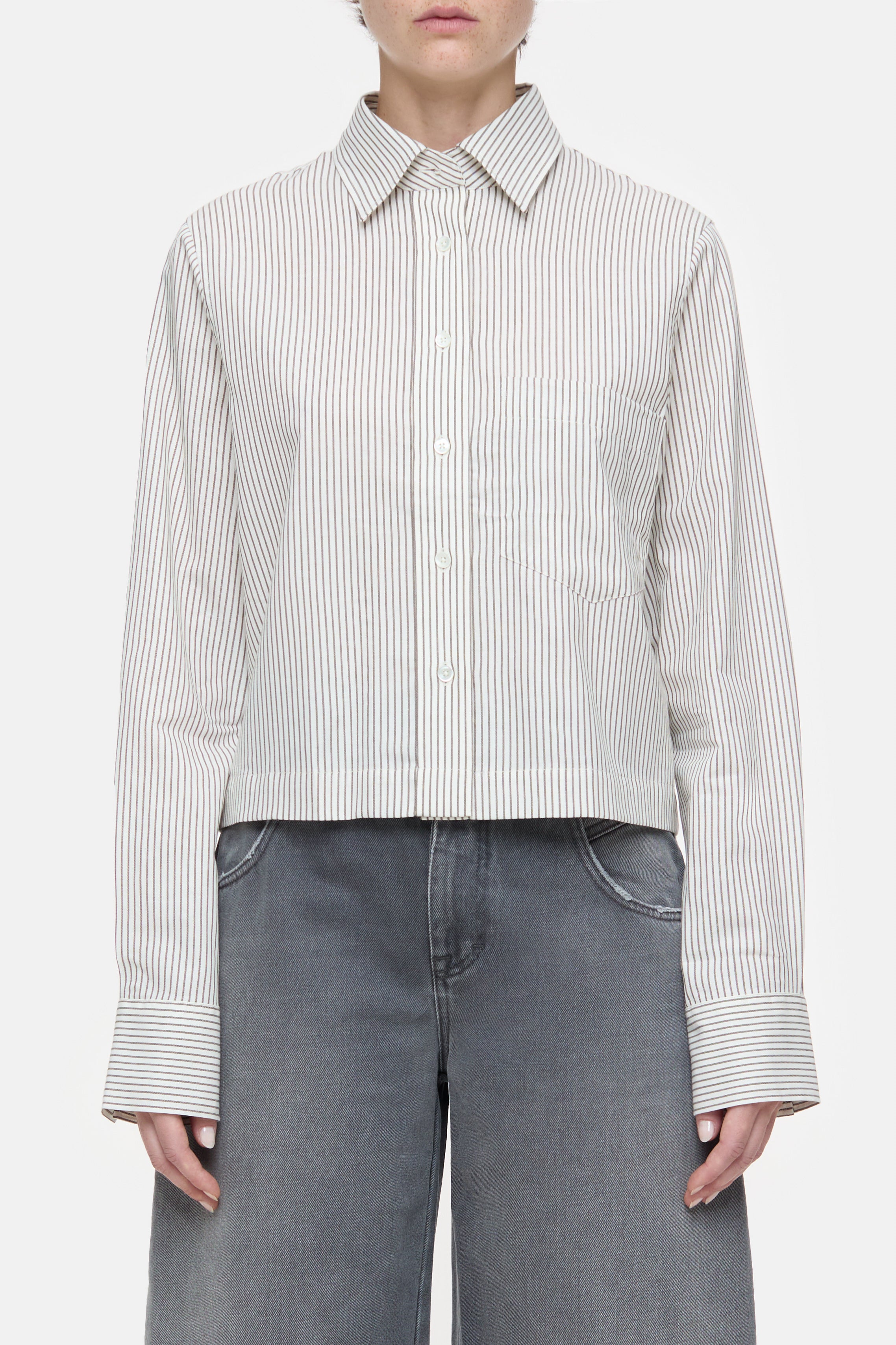 Closed-CROPPED CLASSIC SHIRT-Hemden & Blusen-Black-Deal-Outlet-by-ARCHIVIST