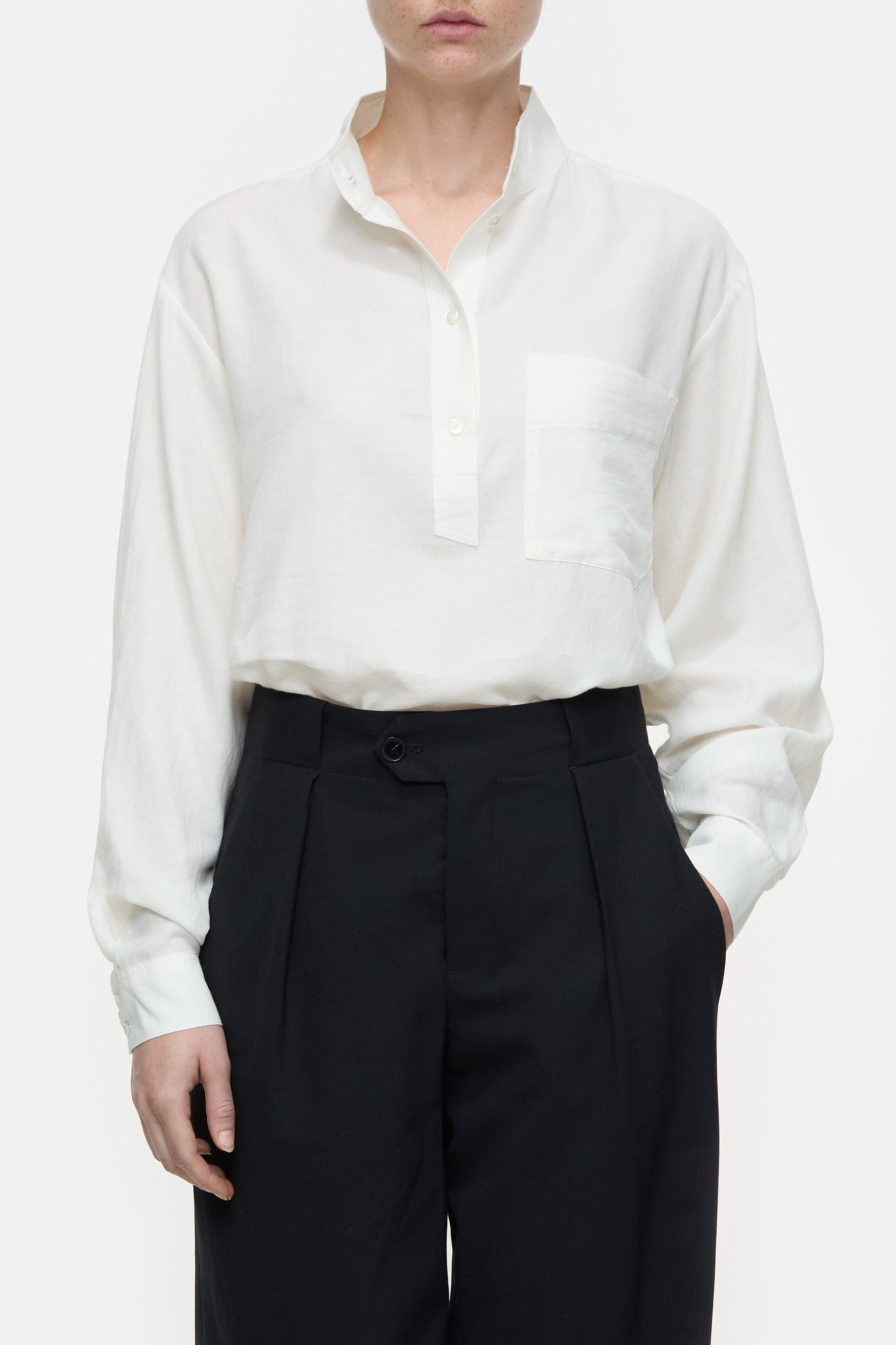 Closed-STAND UP COLLAR-Hemden & Blusen-Black-Deal-Outlet-by-ARCHIVIST