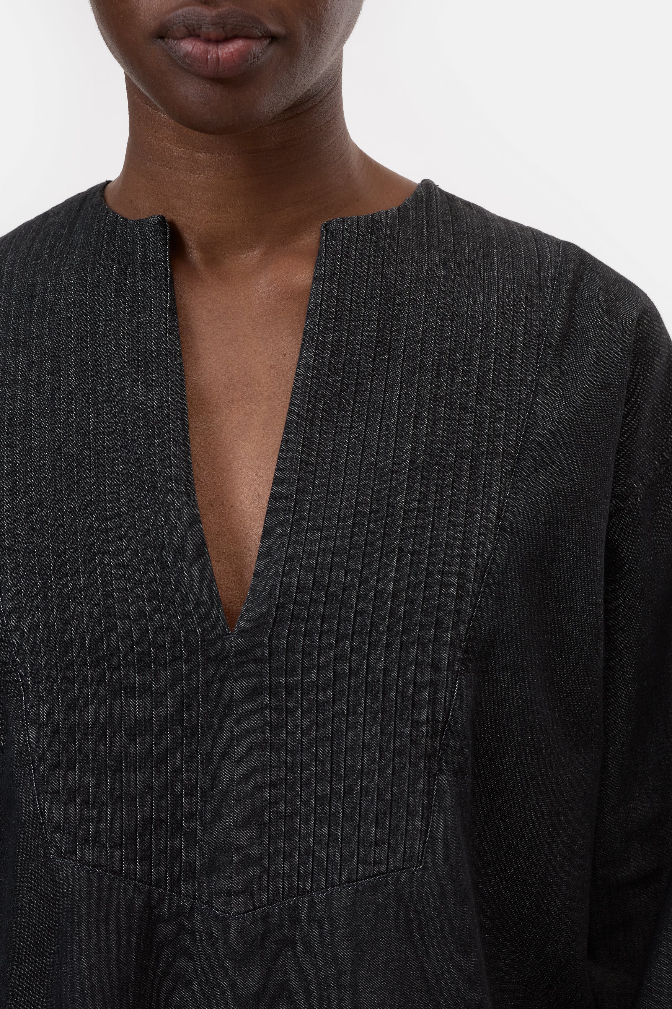 PINTUCK BIB SHIRT