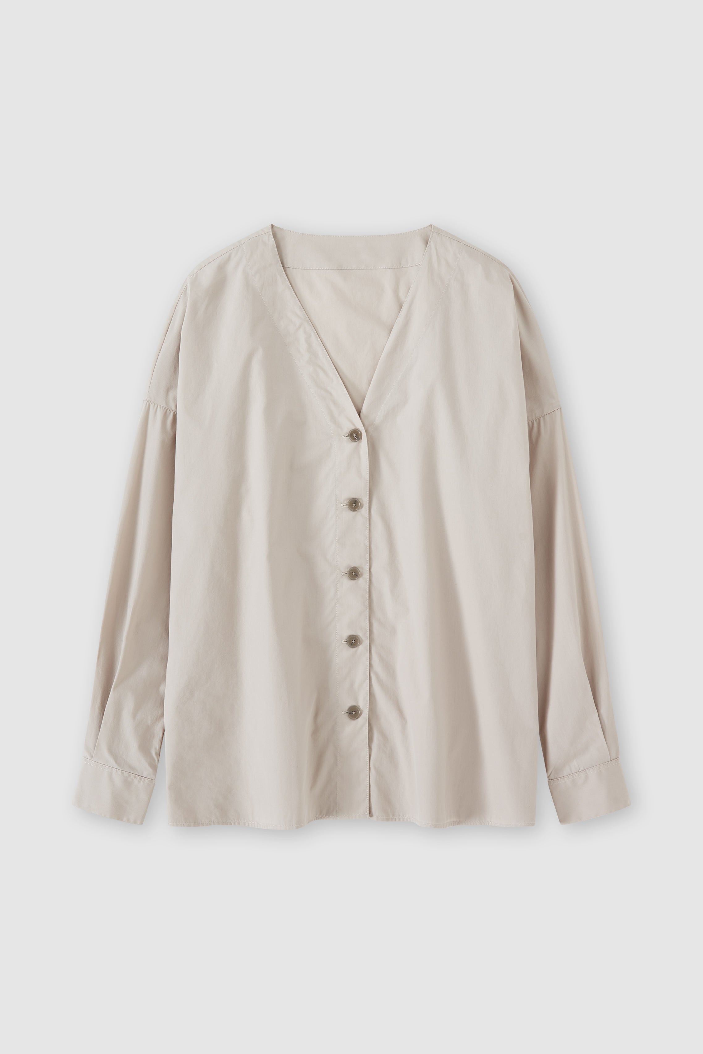 CLOSED-STYLE NAME NO COLLAR BLOUSE SHIRTS & BLOUSES-ARCHIVE-SALE-OUTLET-Lagerverkauf-Shirts-XS-PLASTER BEIGE-ARCHIVIST