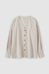 CLOSED-STYLE NAME NO COLLAR BLOUSE SHIRTS & BLOUSES-ARCHIVE-SALE-OUTLET-Lagerverkauf-Shirts-XS-PLASTER BEIGE-ARCHIVIST