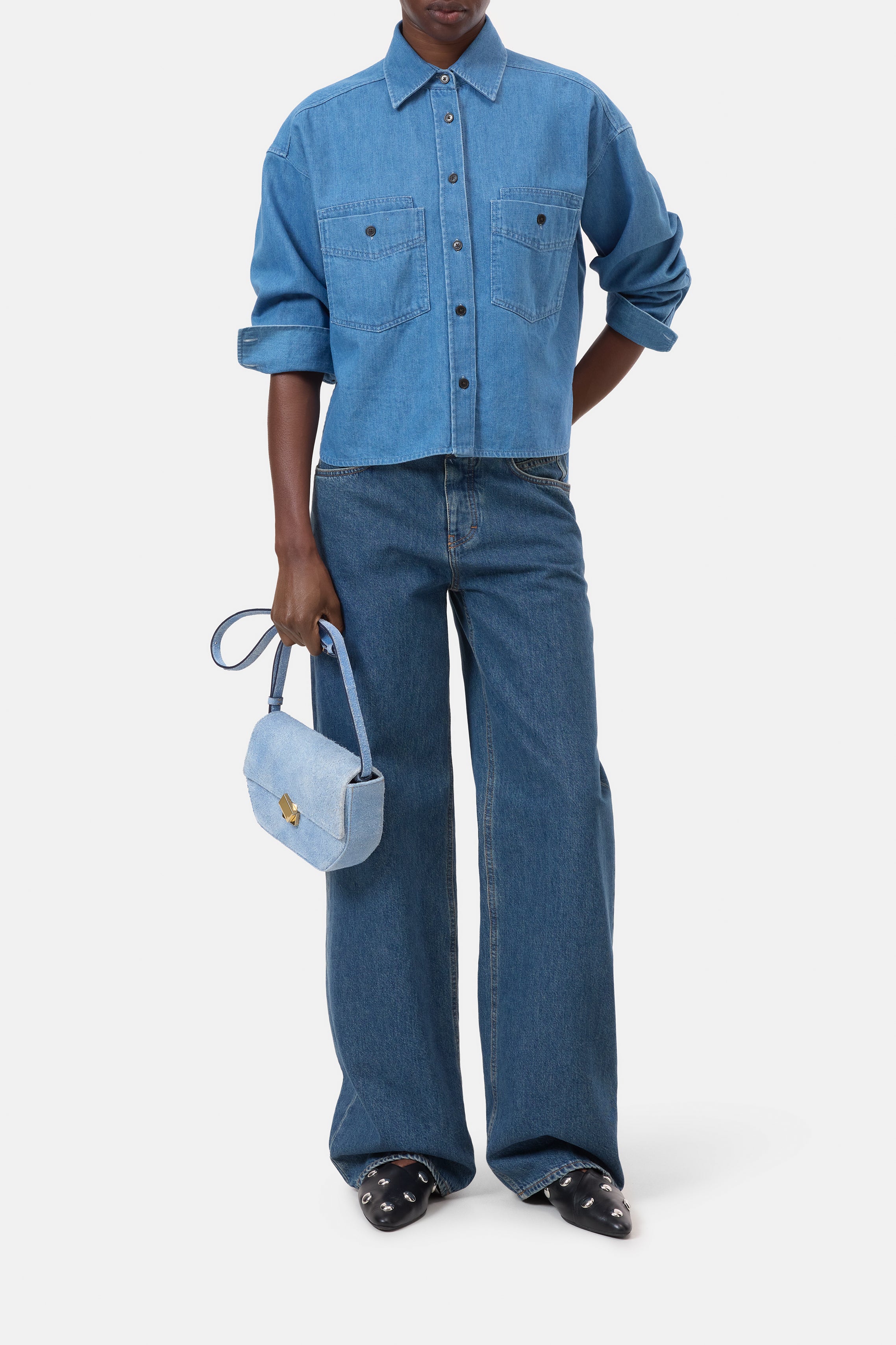 CROPPED FRONT OVERSIZED SHIRT