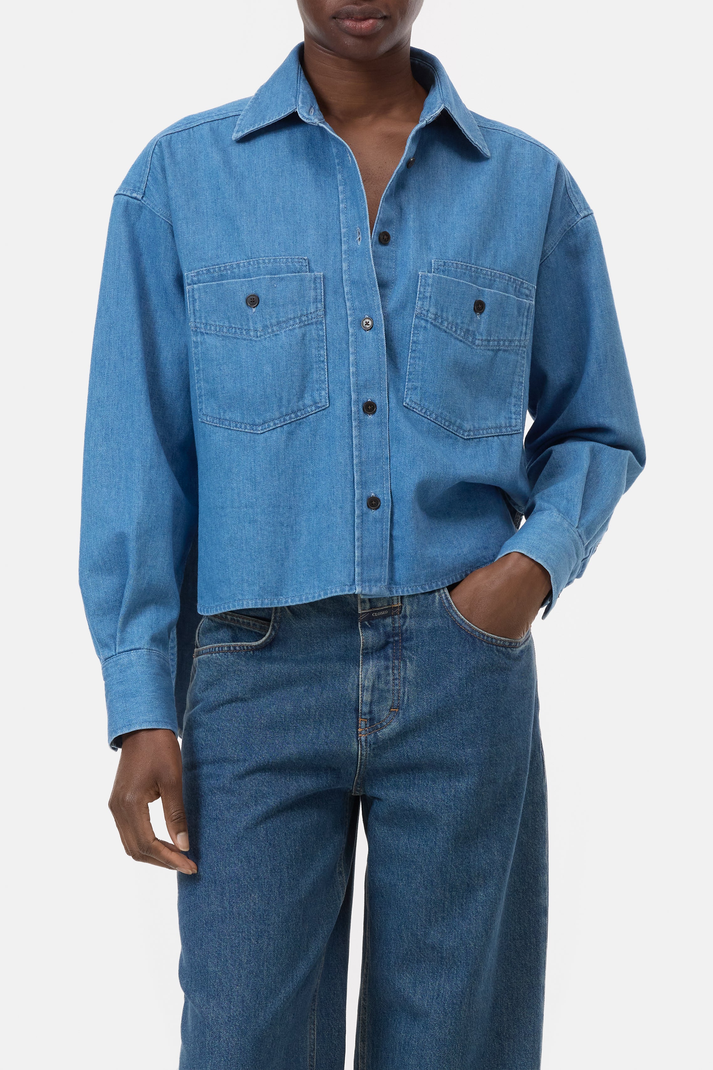 CROPPED FRONT OVERSIZED SHIRT