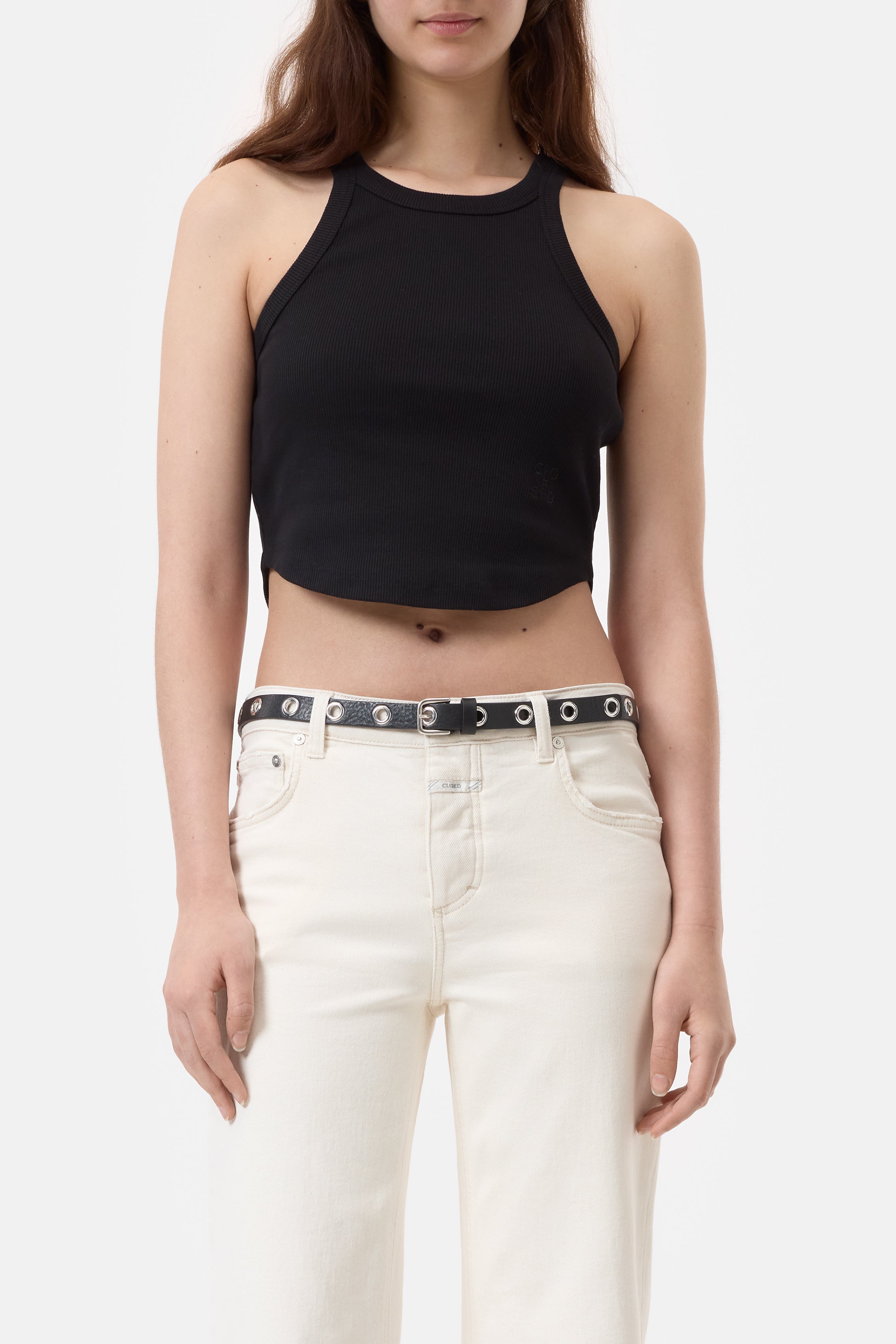 CURVED HEM TOP-Hemden & Blusen-Closed-XXS-BLACK-ARCHIVIST