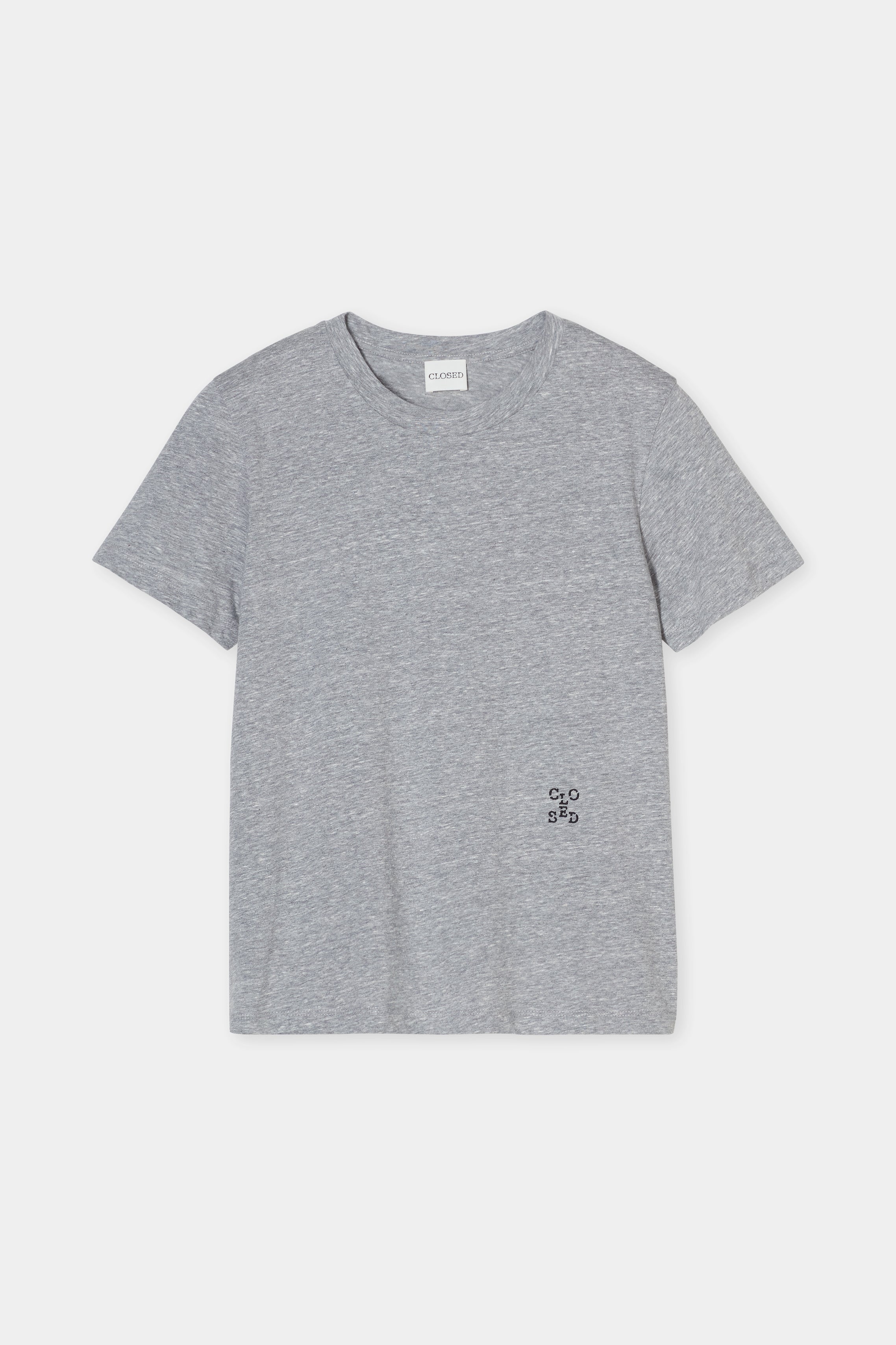 BASIC T-SHIRT-Hemden & Blusen-Closed-XXS-LIGHT GREY MELANGE-ARCHIVIST
