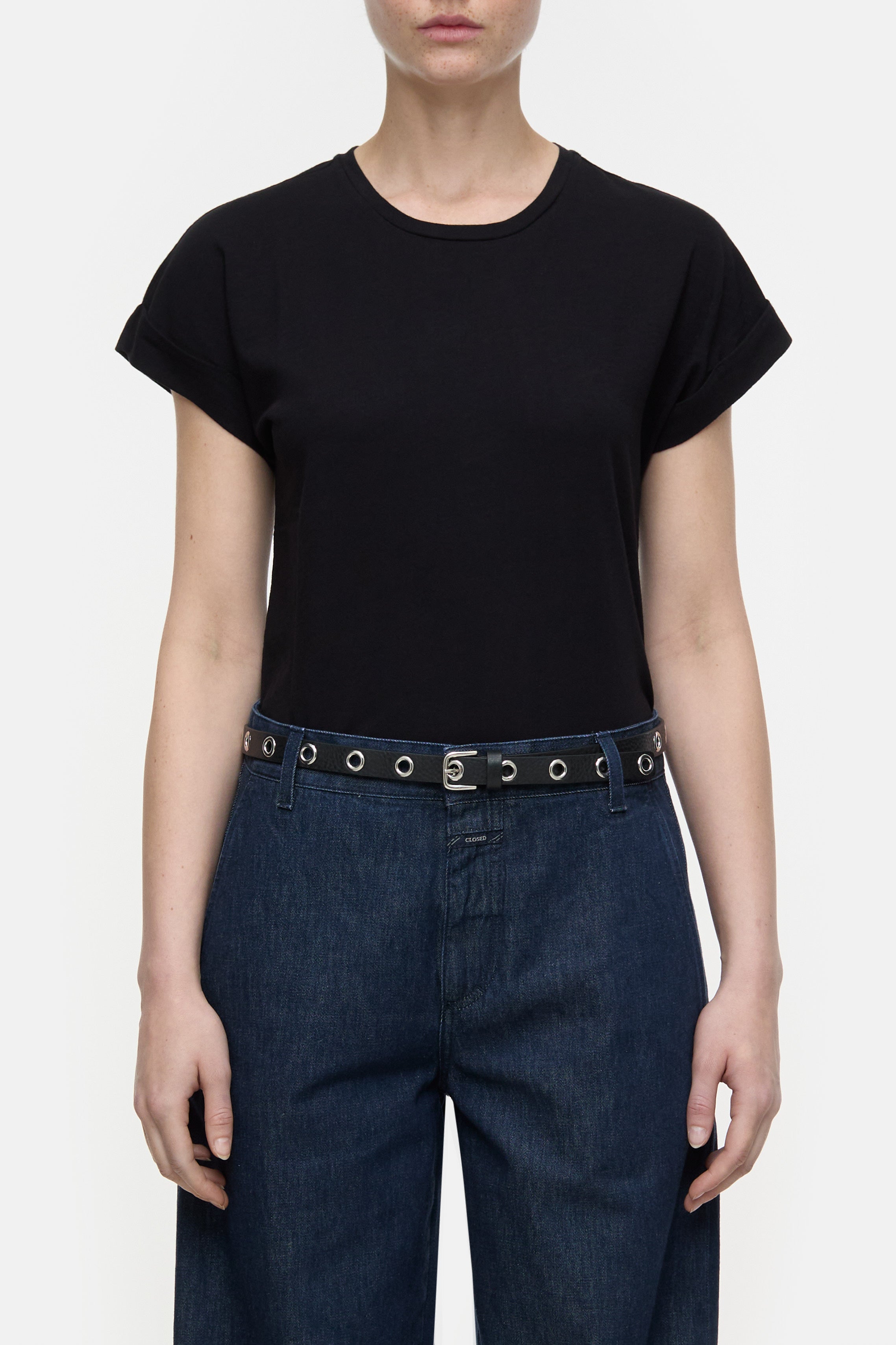 Closed-TURN UP T-SHIRT-Shirts-Black-Deal-Outlet-by-ARCHIVIST