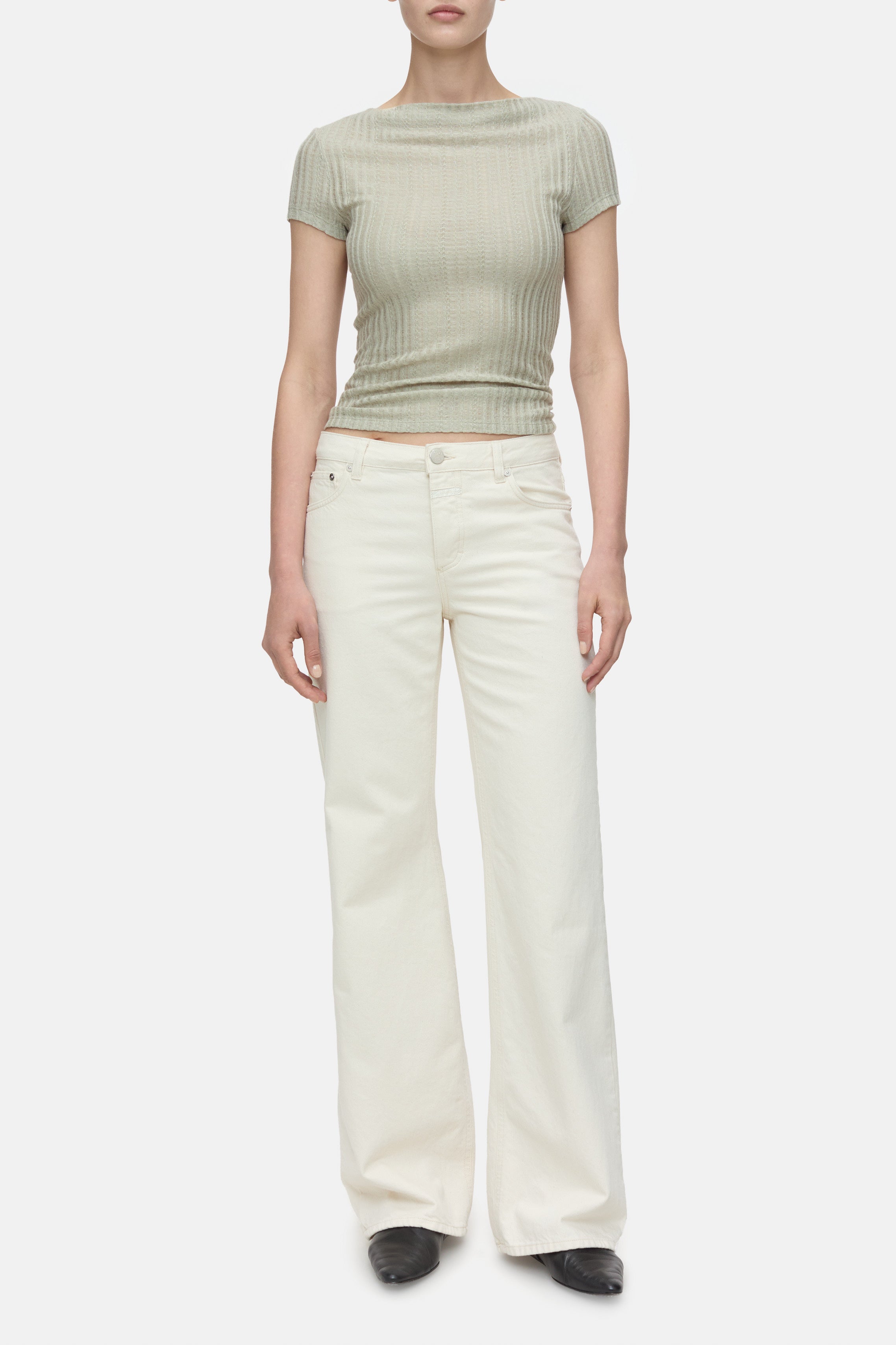 Closed-STRAIGHT NECK T-SHIRT-Shirts-Black-Deal-Outlet-by-ARCHIVIST