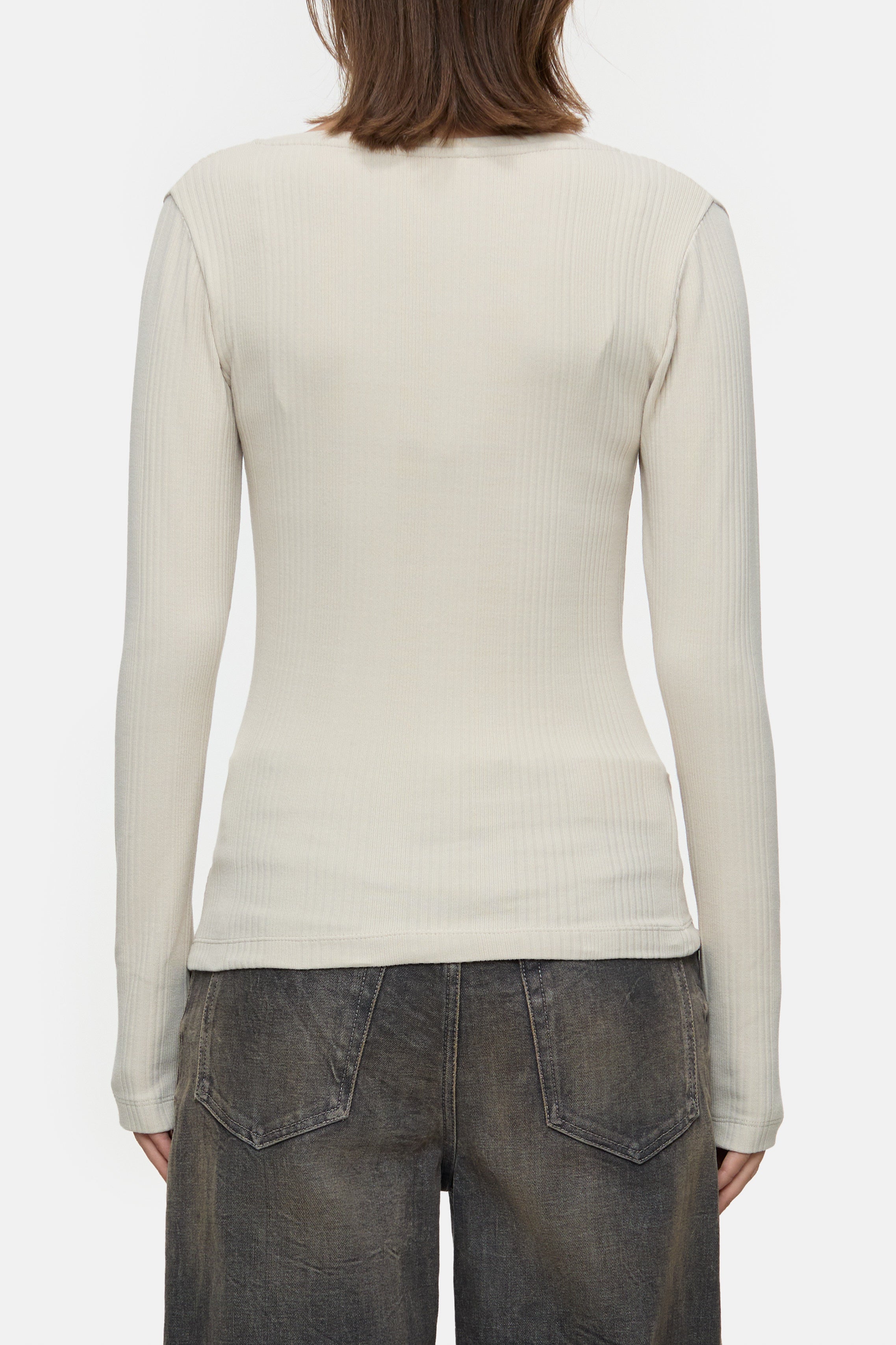 Closed-V NECK LONGSLEEVE-Shirts-Black-Deal-Outlet-by-ARCHIVIST