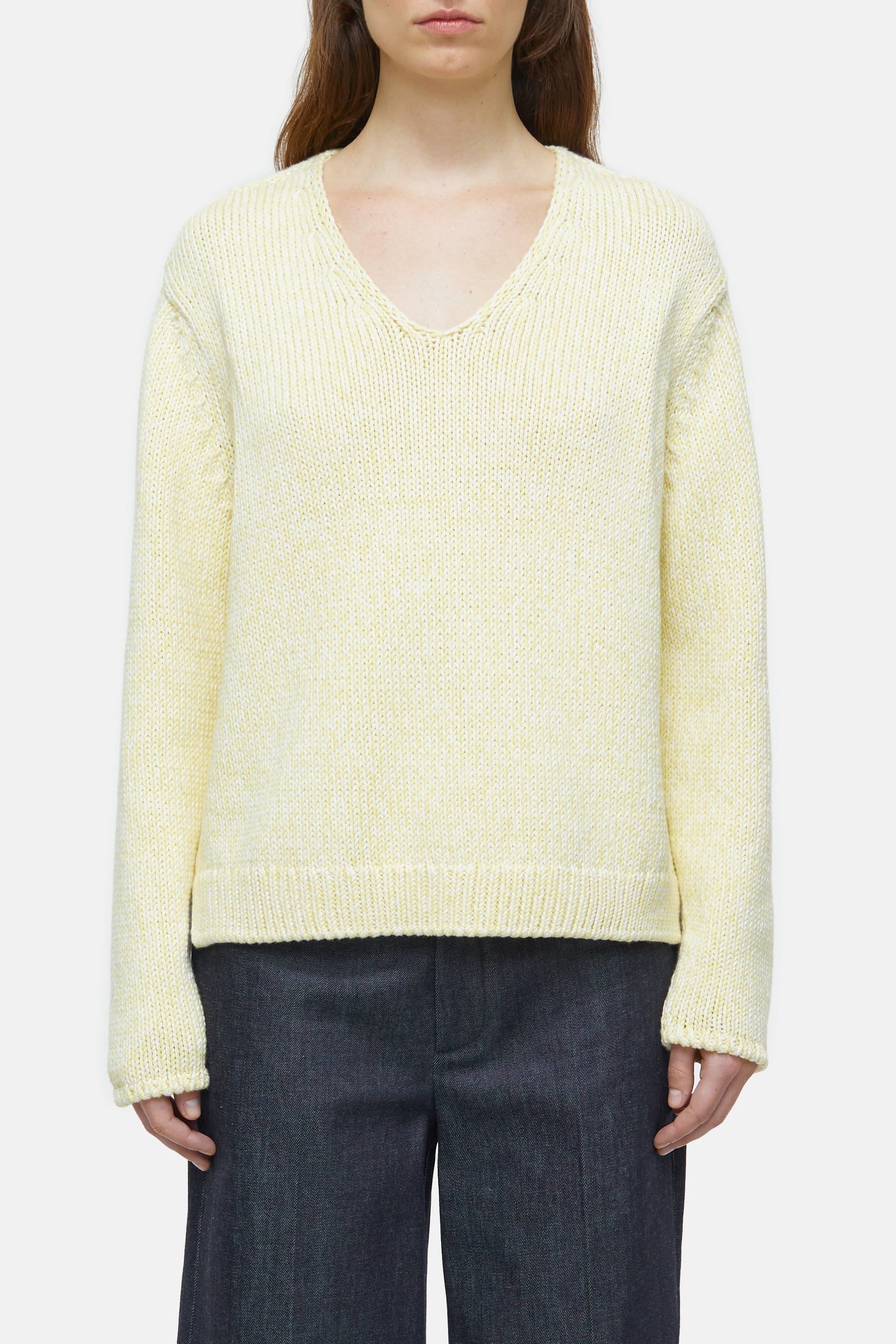 OPEN V NECK LONG SLEEVE