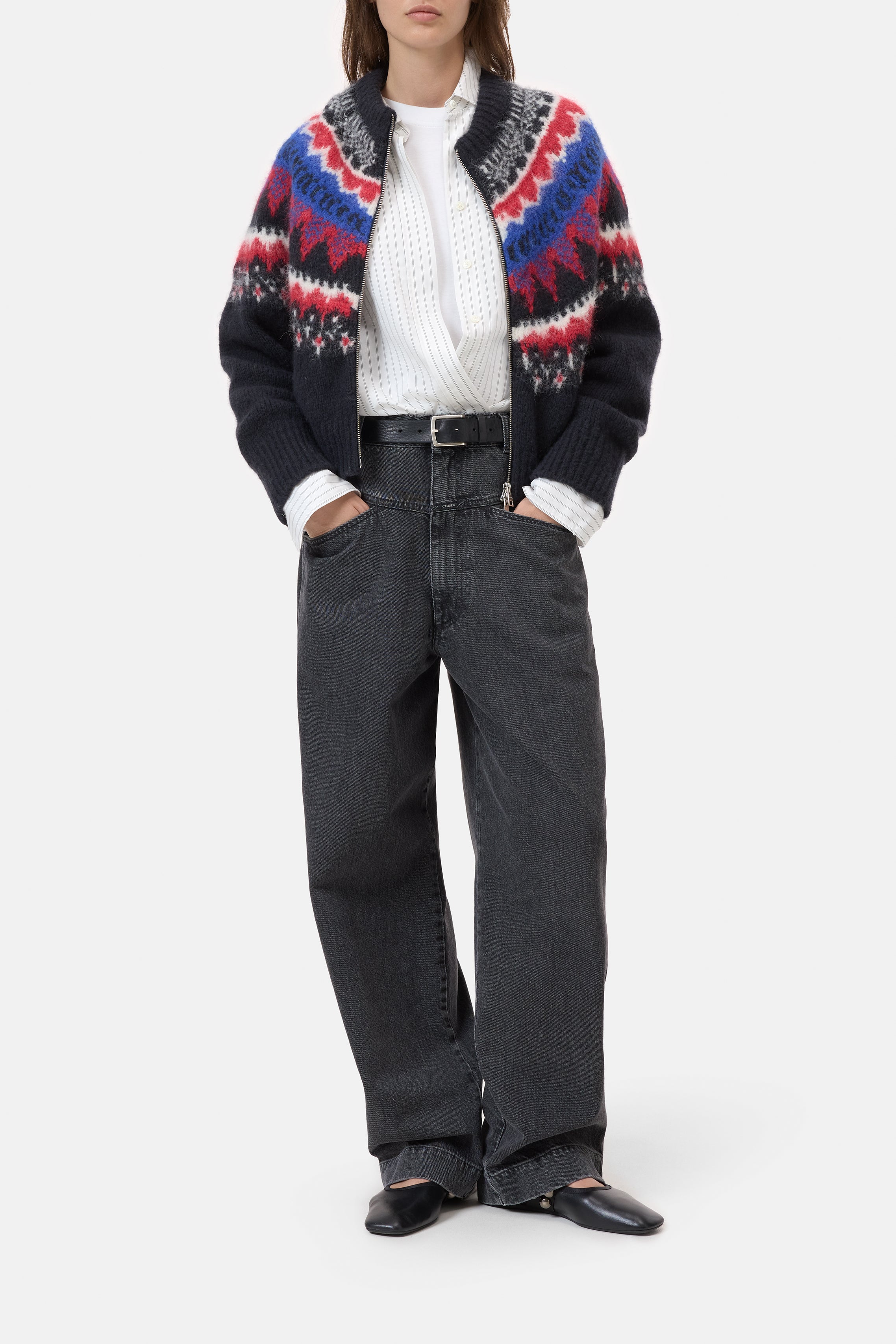 CROPPED ZIP CARDIGAN