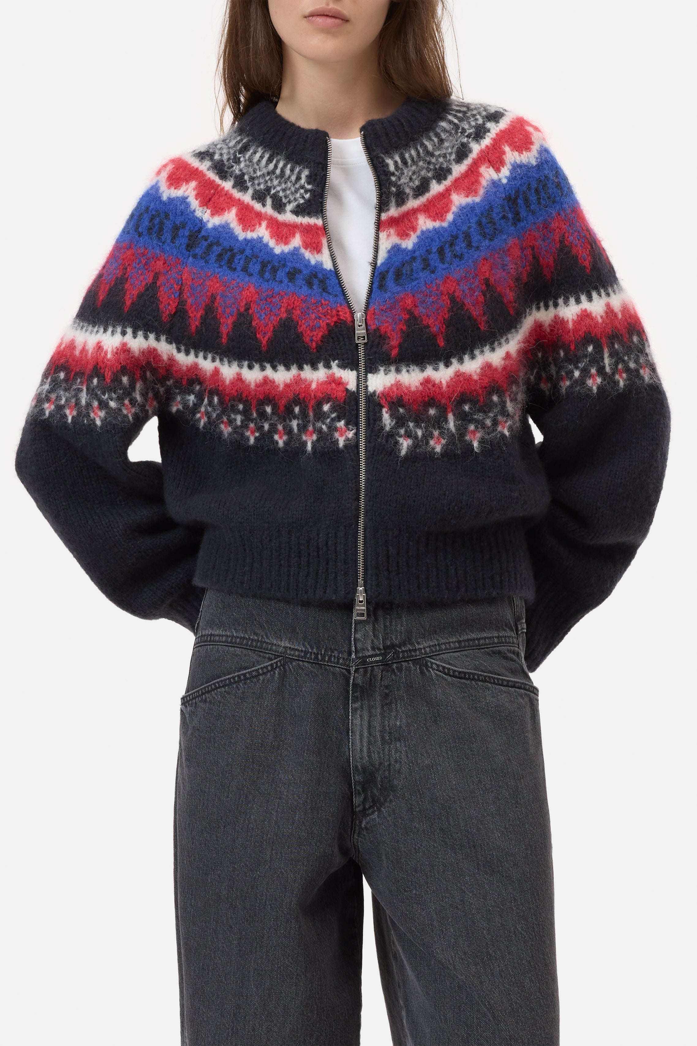 CROPPED ZIP CARDIGAN