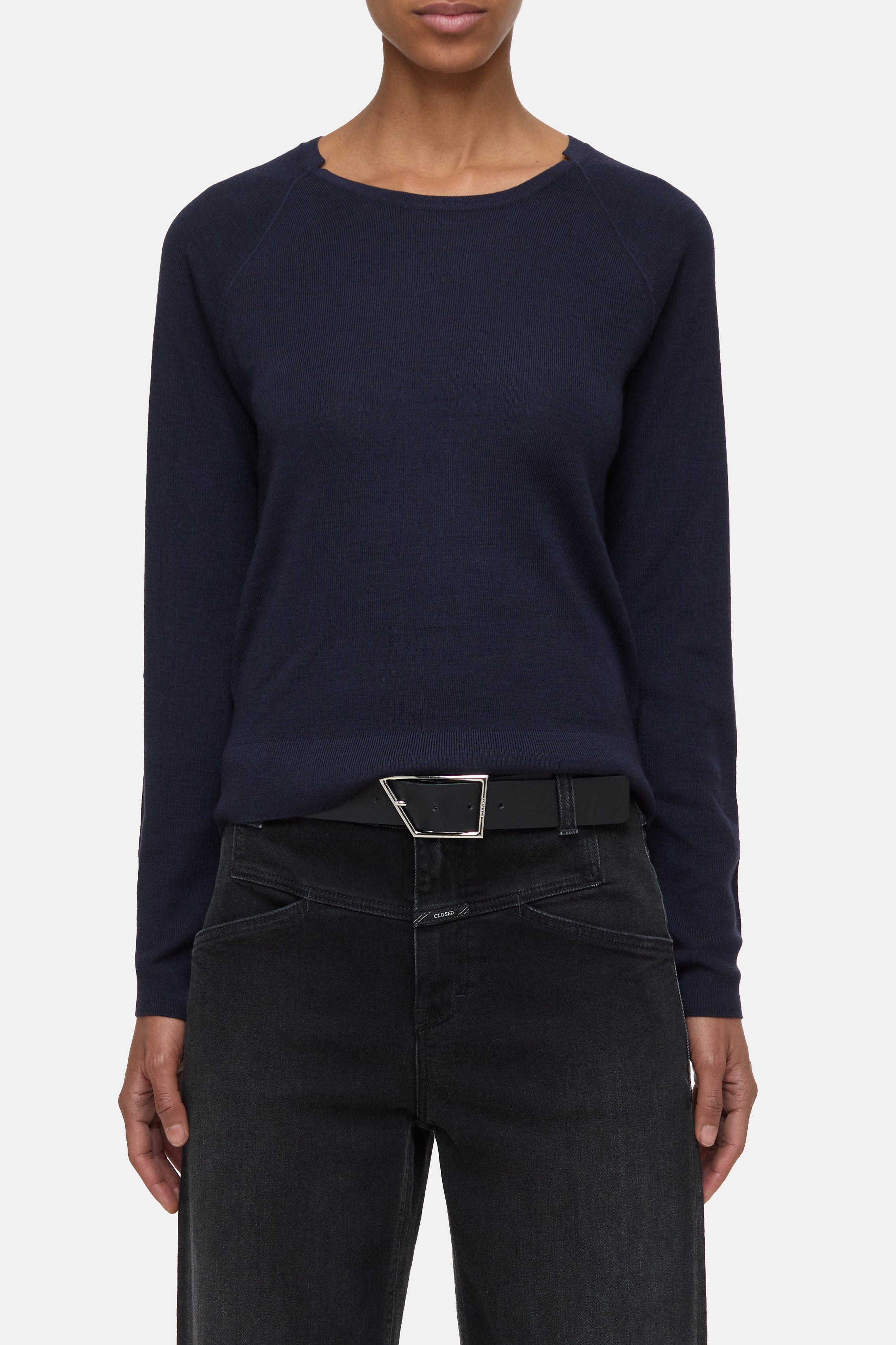 Closed-SLIM CREW NECK-Strick & Pullover-Black-Deal-Outlet-by-ARCHIVIST