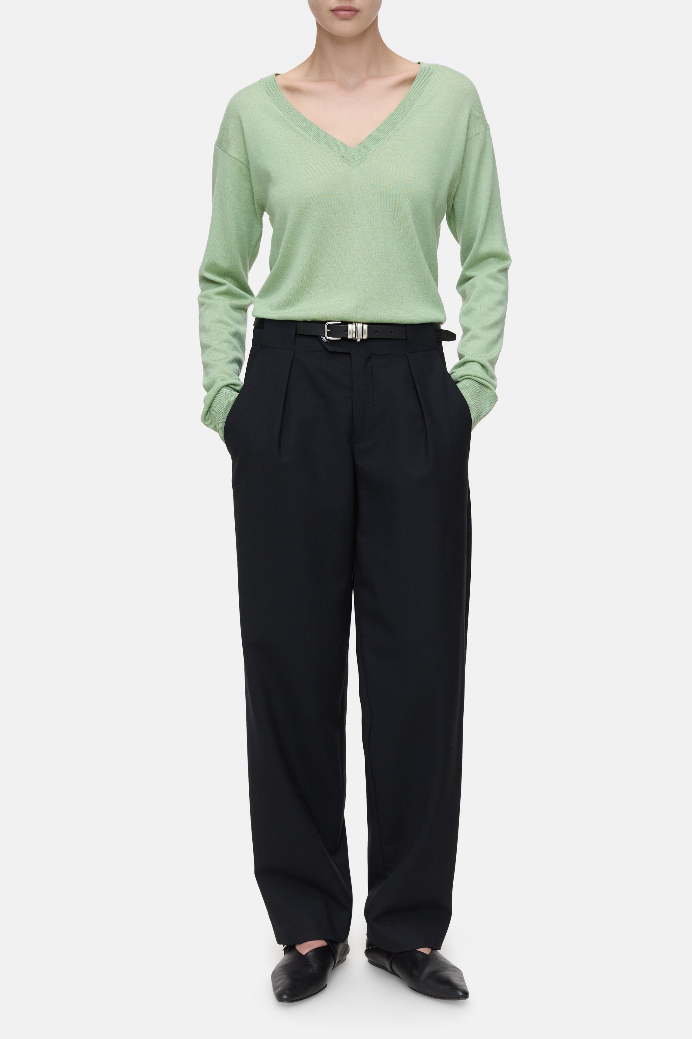 Closed-V NECK BOXY-Strick & Pullover-Black-Deal-Outlet-by-ARCHIVIST