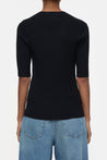 Closed-SLIM VNECK SHORT SLEEVE KNITS-Strick & Pullover-Black-Deal-Outlet-by-ARCHIVIST