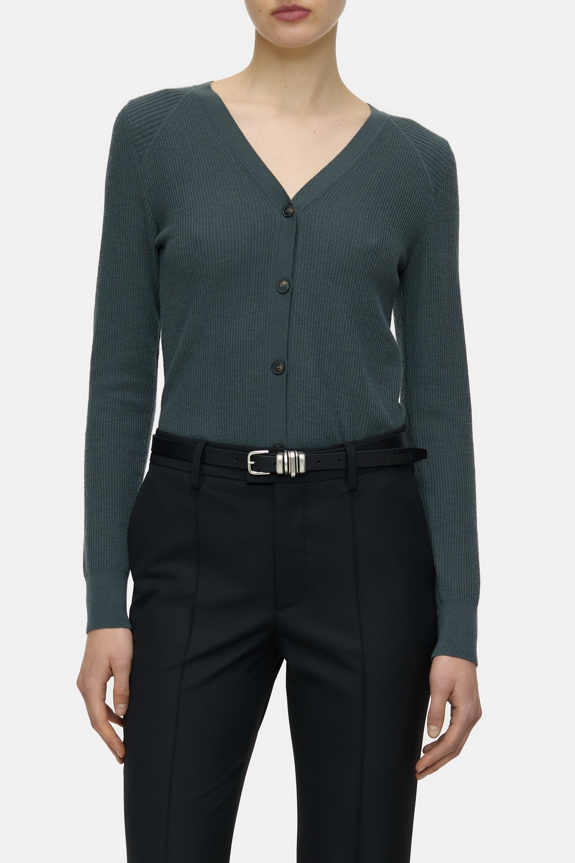 Closed-V CARDIGAN LONG SLEEVE-Strick & Pullover-Black-Deal-Outlet-by-ARCHIVIST