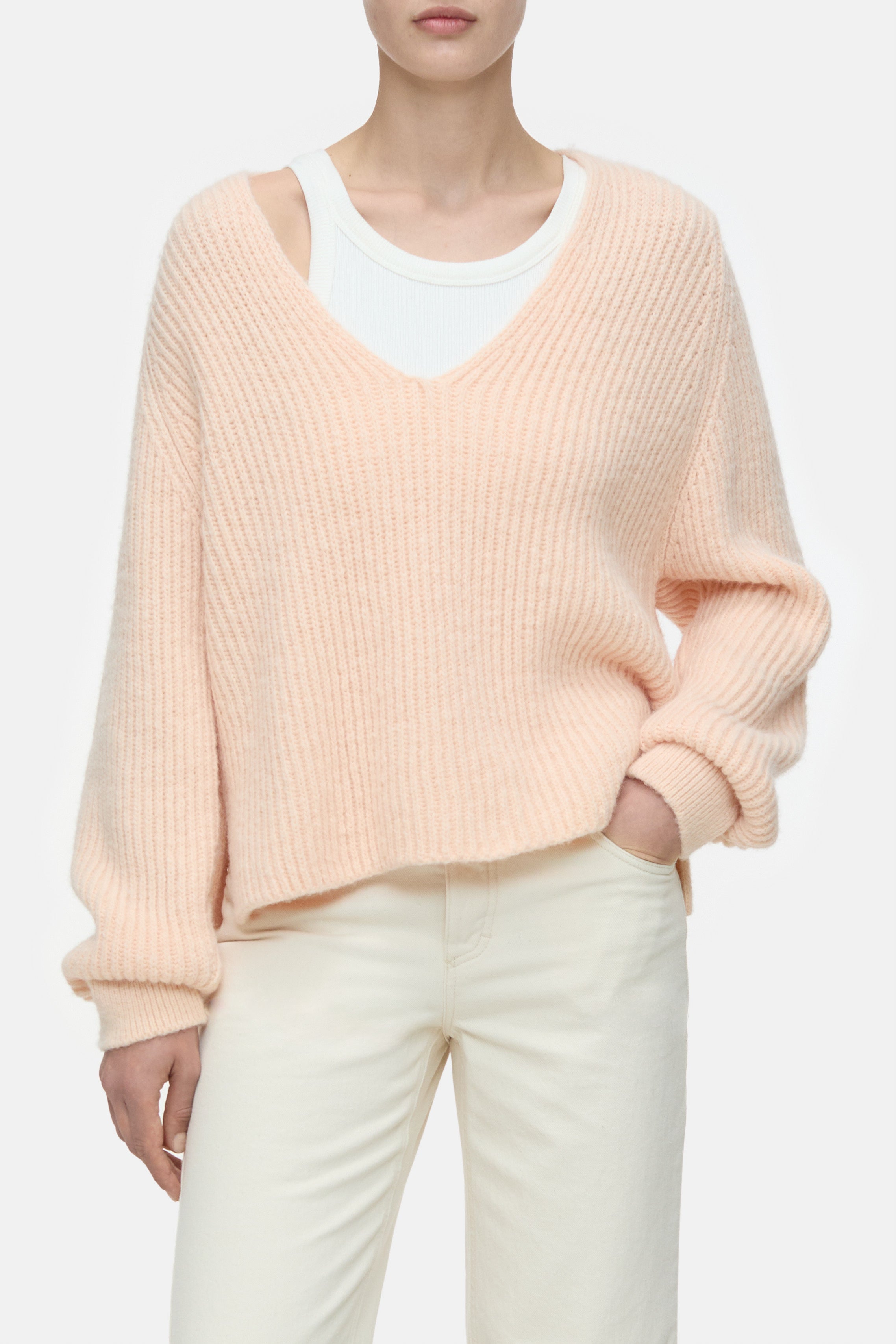 Closed-V NECK LONG SLEEVE-Strick & Pullover-Black-Deal-Outlet-by-ARCHIVIST