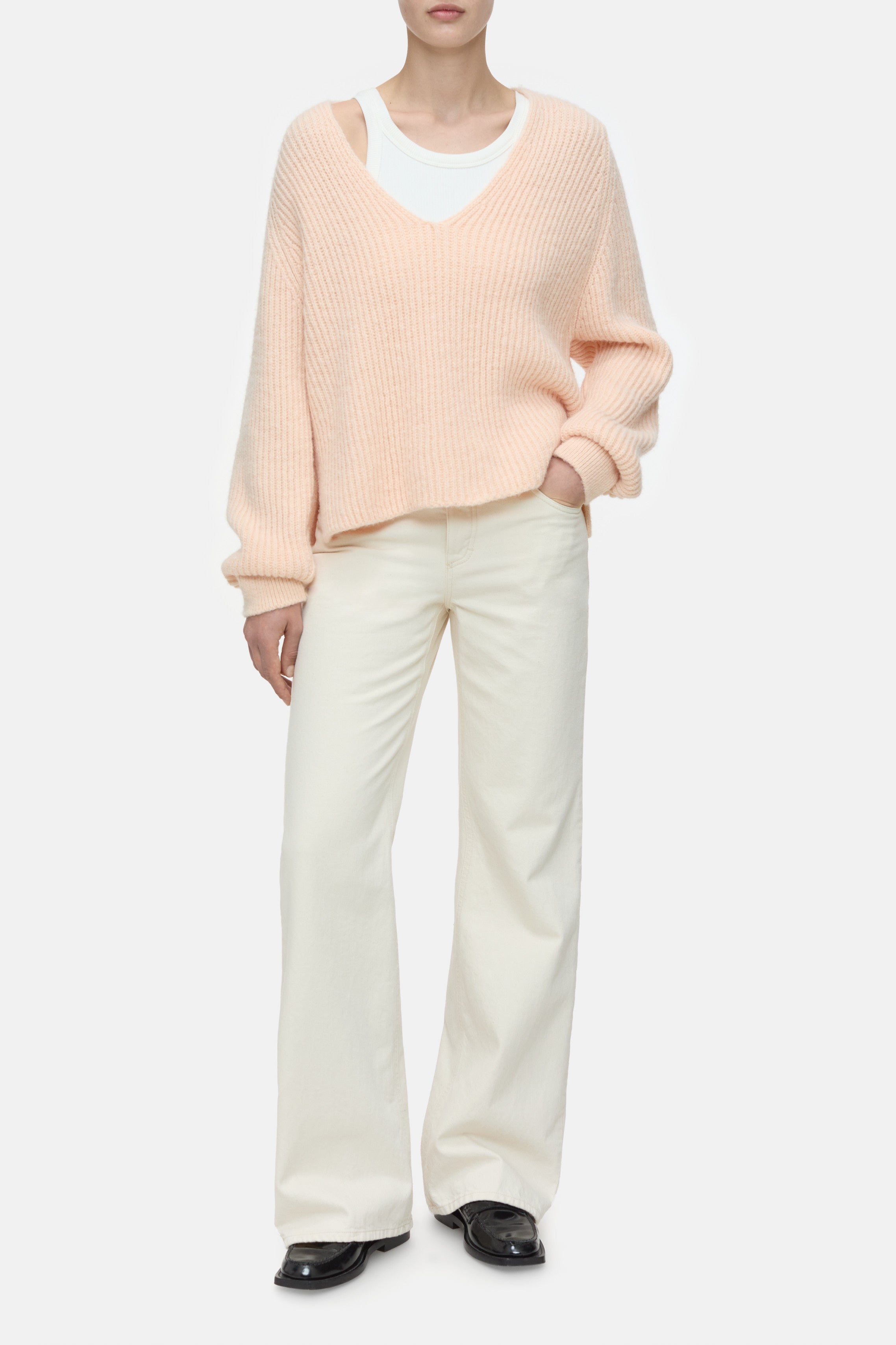 Closed-V NECK LONG SLEEVE-Strick & Pullover-Black-Deal-Outlet-by-ARCHIVIST