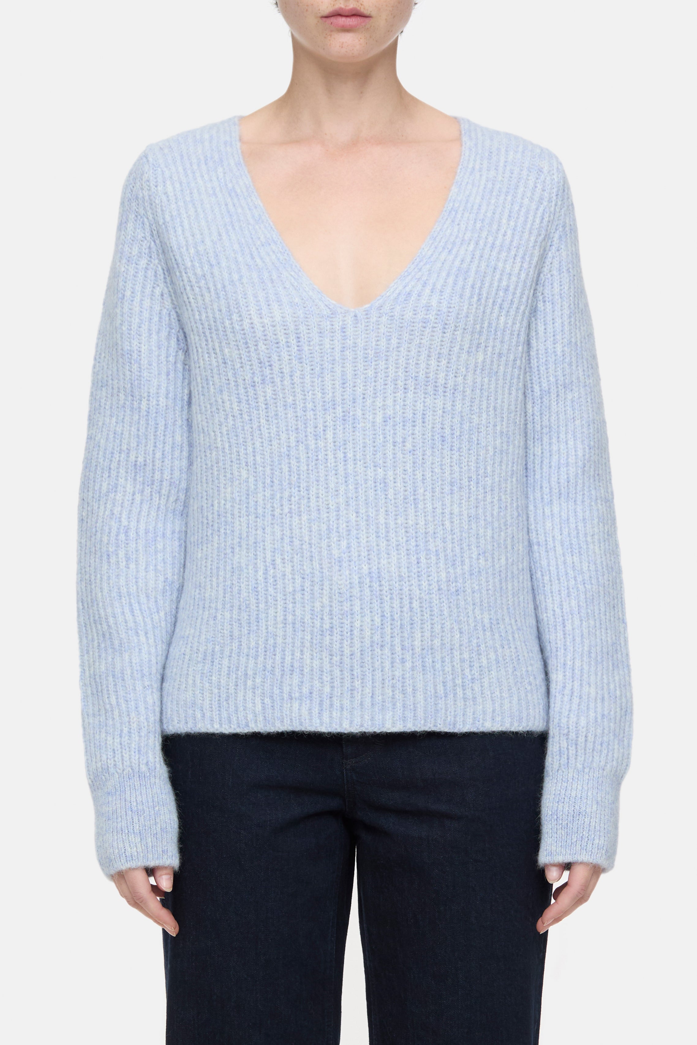 Closed-V NECK LONG SLEEVE-Strick & Pullover-Black-Deal-Outlet-by-ARCHIVIST