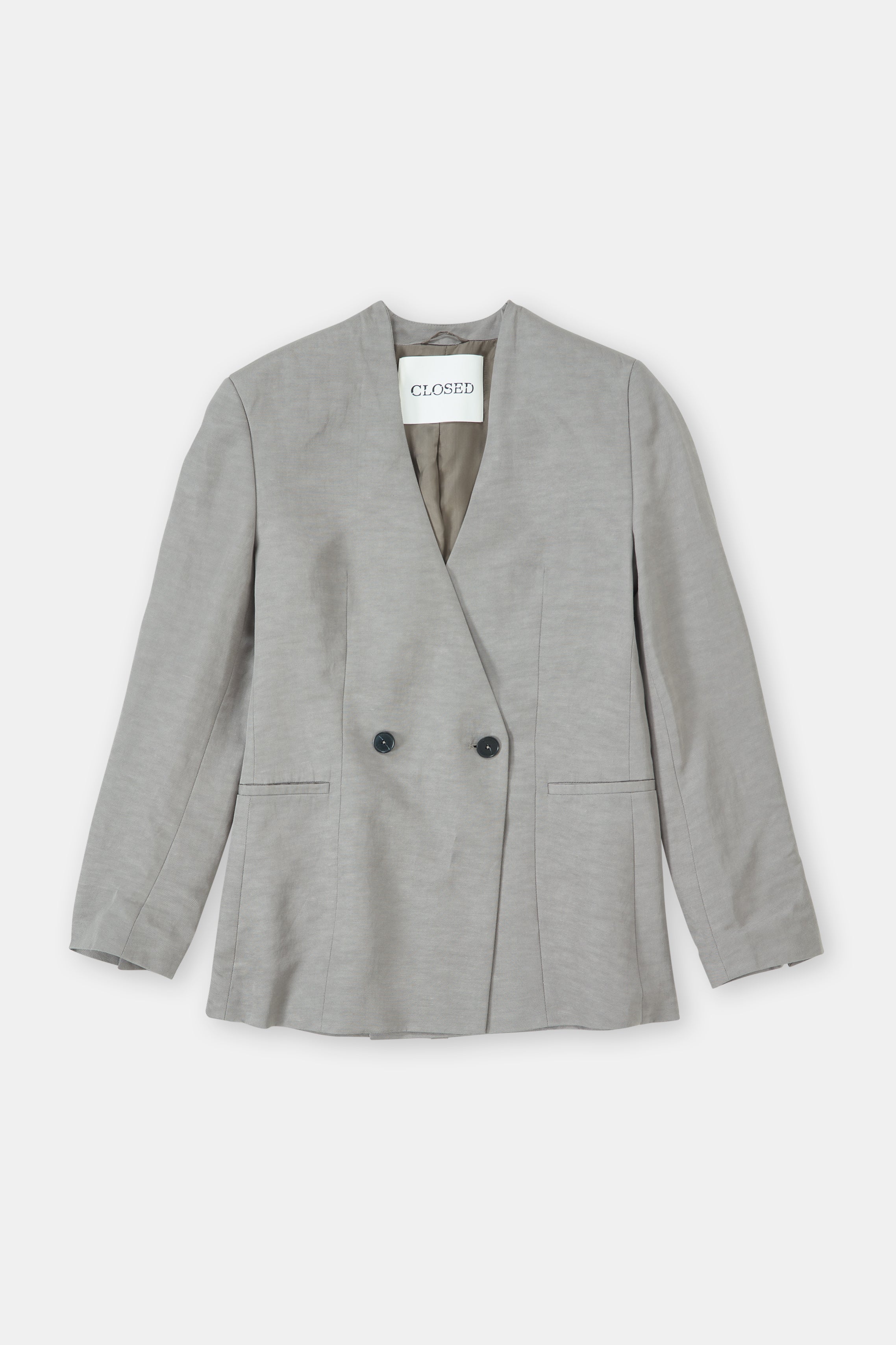 Closed-COLLARLESS BLAZER JACKETS & COATS-Jacken & Mäntel-Black-Deal-Outlet-by-ARCHIVIST