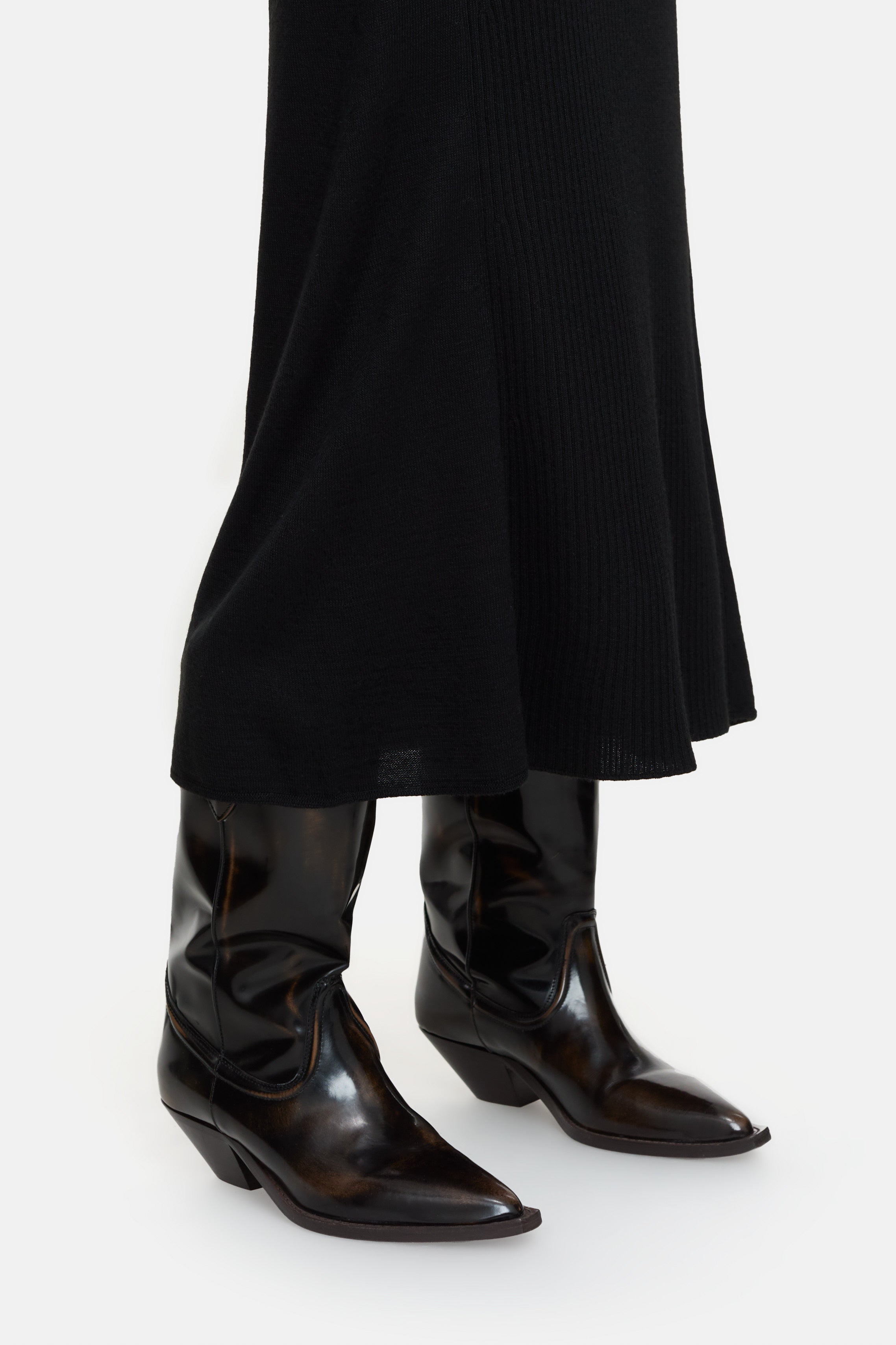 LONG SLEEVE RIB DRESS