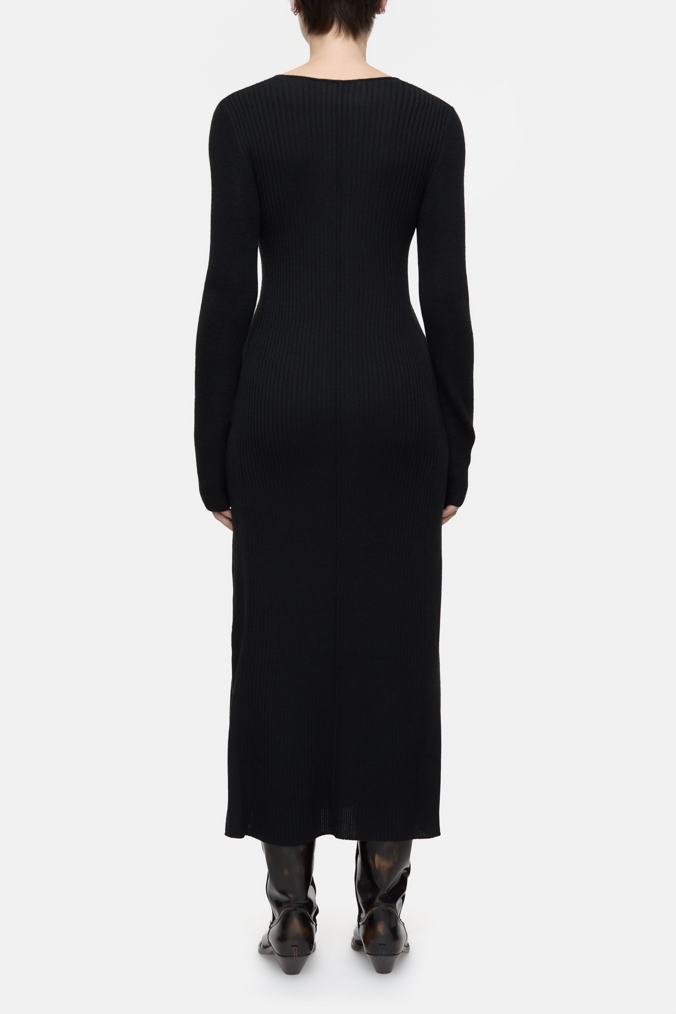 LONG SLEEVE RIB DRESS
