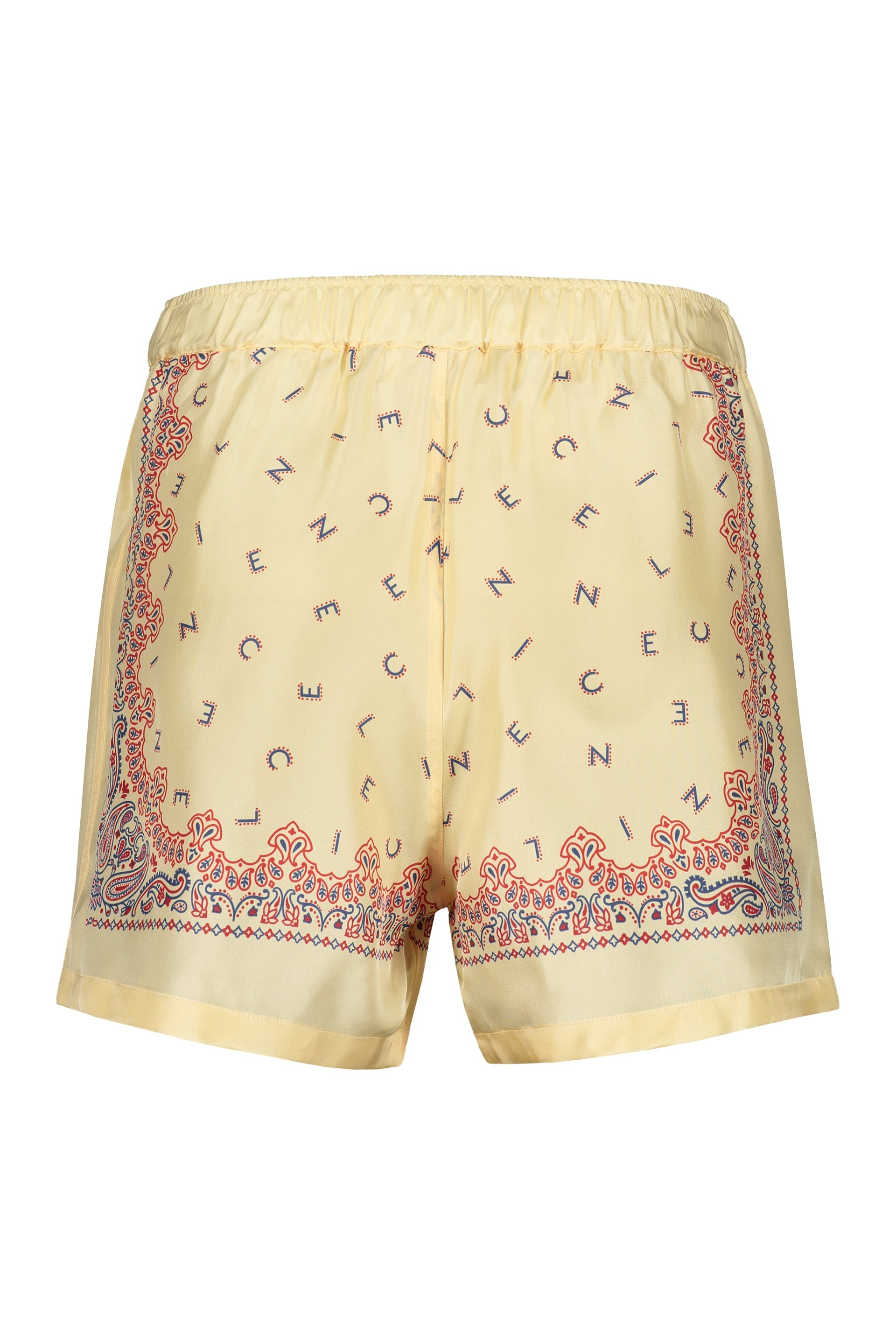 Printed silk shorts