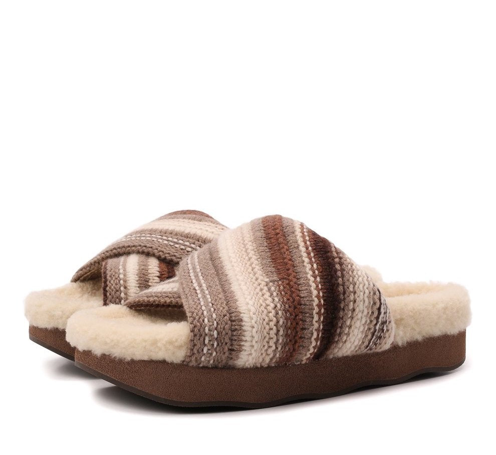 ChloÃ©-OUTLET-SALE-Wavy Lined Slides Sandals-ARCHIVIST