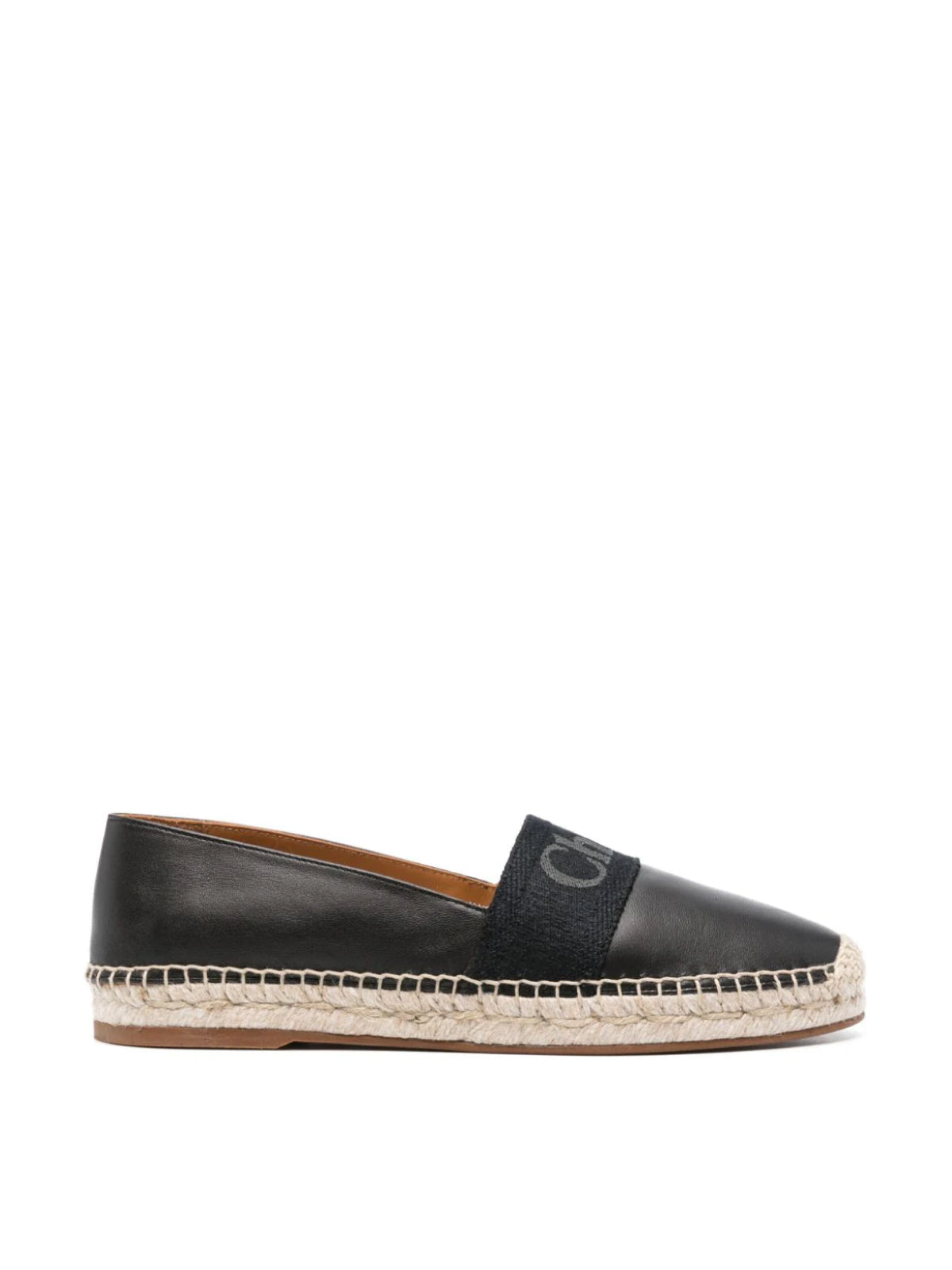 Piia Flat Logo Leather Espadrilles