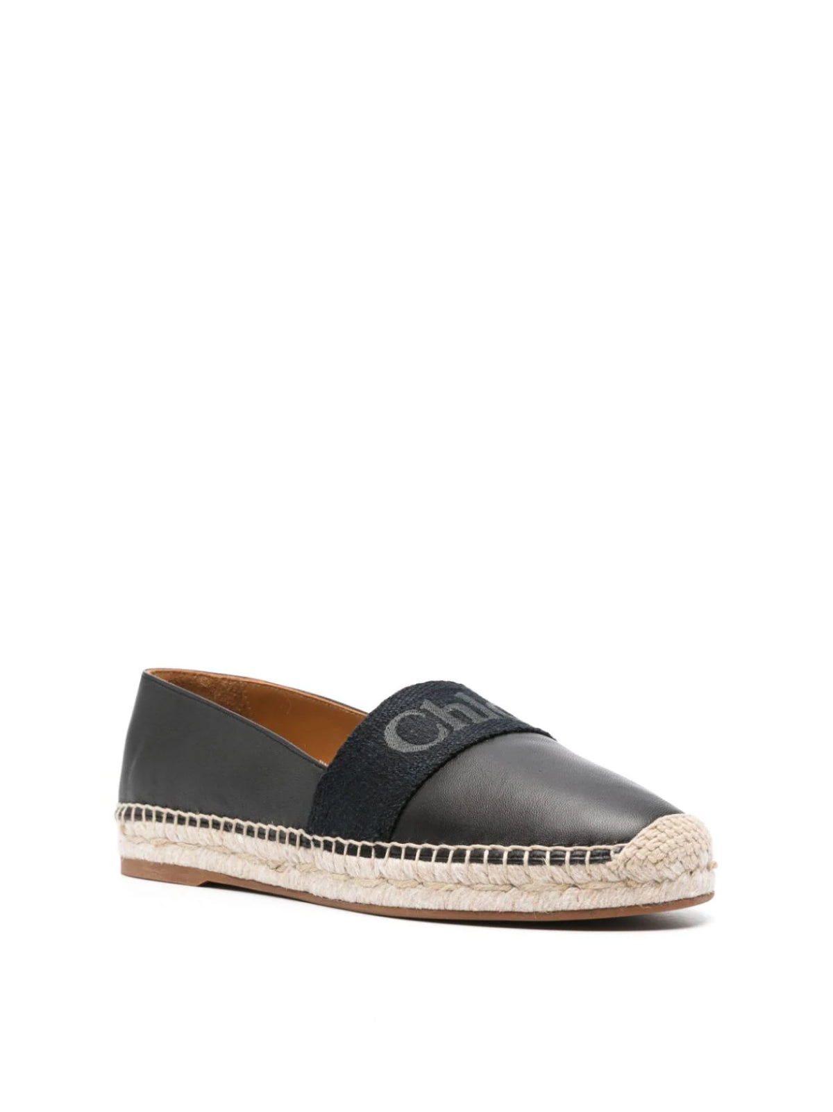 Piia Flat Logo Leather Espadrilles