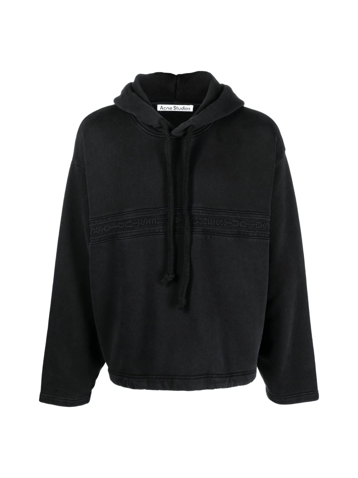 Acne Studios-OUTLET-SALE-Farmy Chain Rib Logo Tape Hoodie-ARCHIVIST