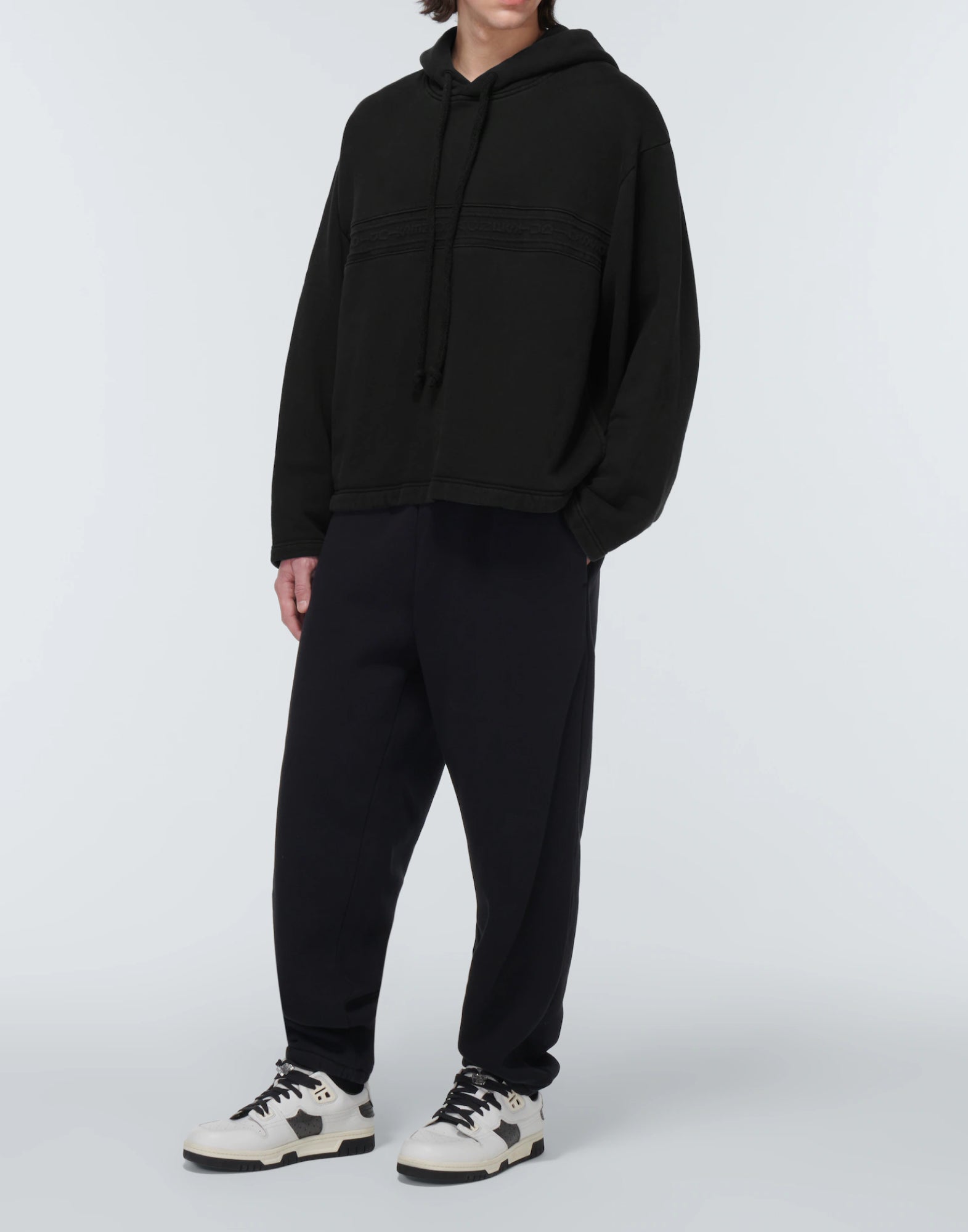 Acne Studios-OUTLET-SALE-Farmy Chain Rib Logo Tape Hoodie-ARCHIVIST