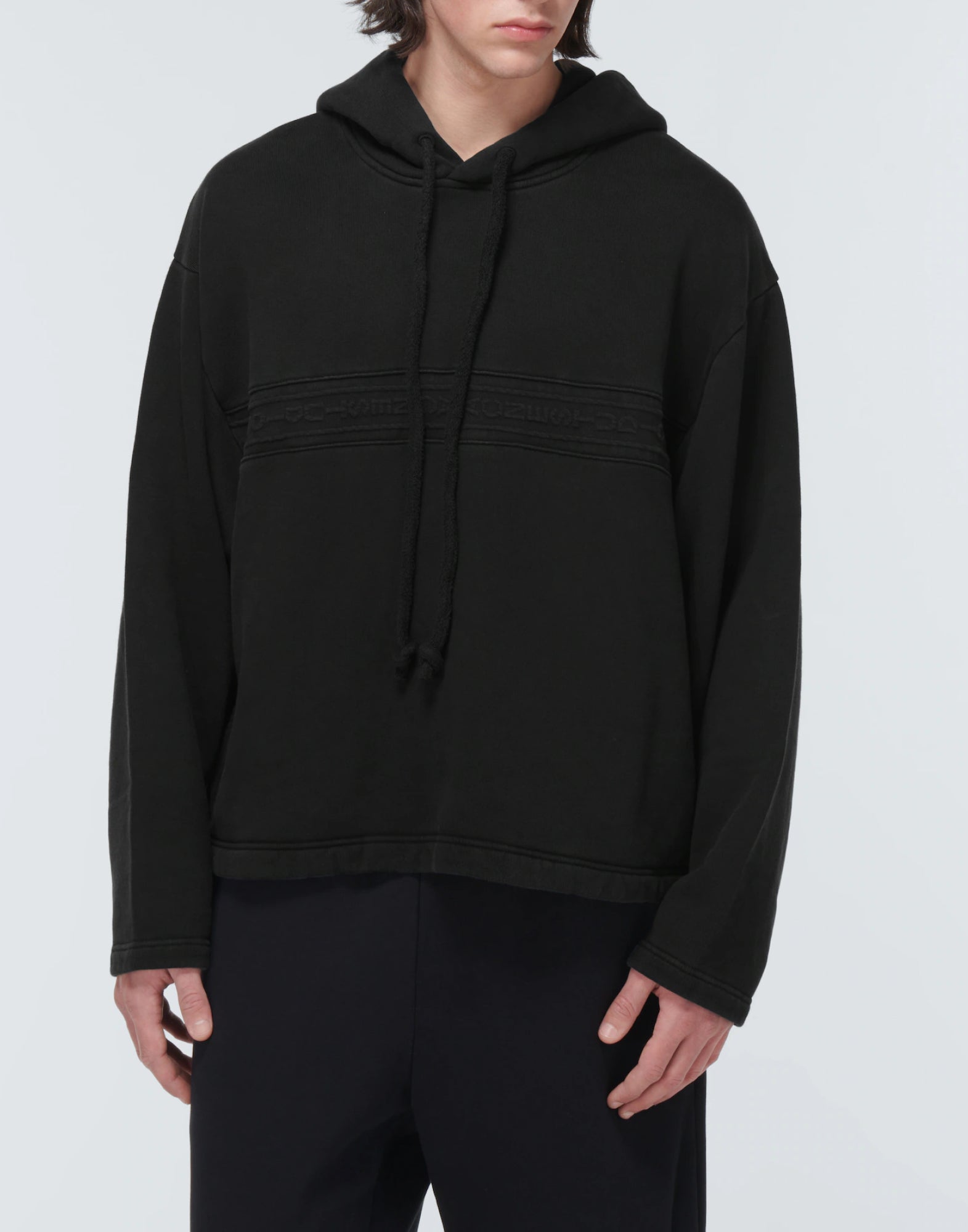 Acne Studios-OUTLET-SALE-Farmy Chain Rib Logo Tape Hoodie-ARCHIVIST