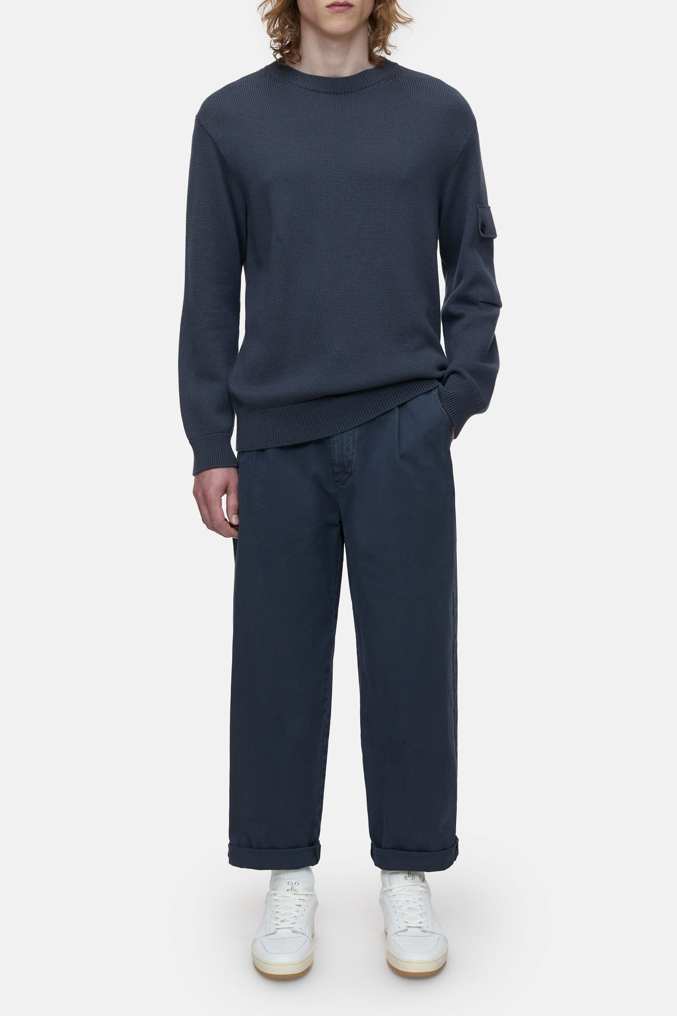 CREWNECK JUMPER-Strick & Pullover-Closed-XS-SMOKEY BLUE-ARCHIVIST