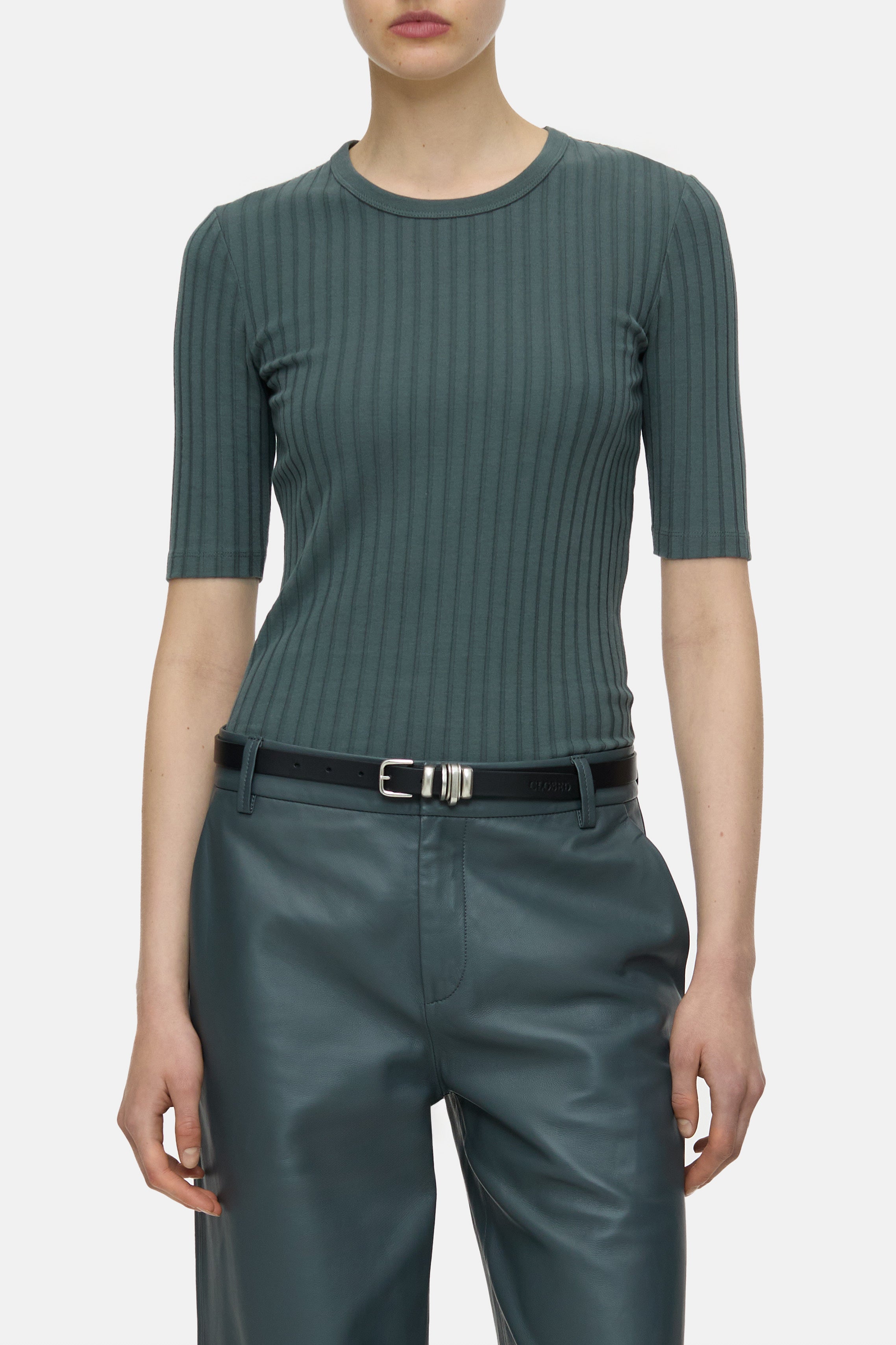 CREWNECK SHORTSLEEVE-Shirts-Closed-XXS-PINI GREEN-ARCHIVIST