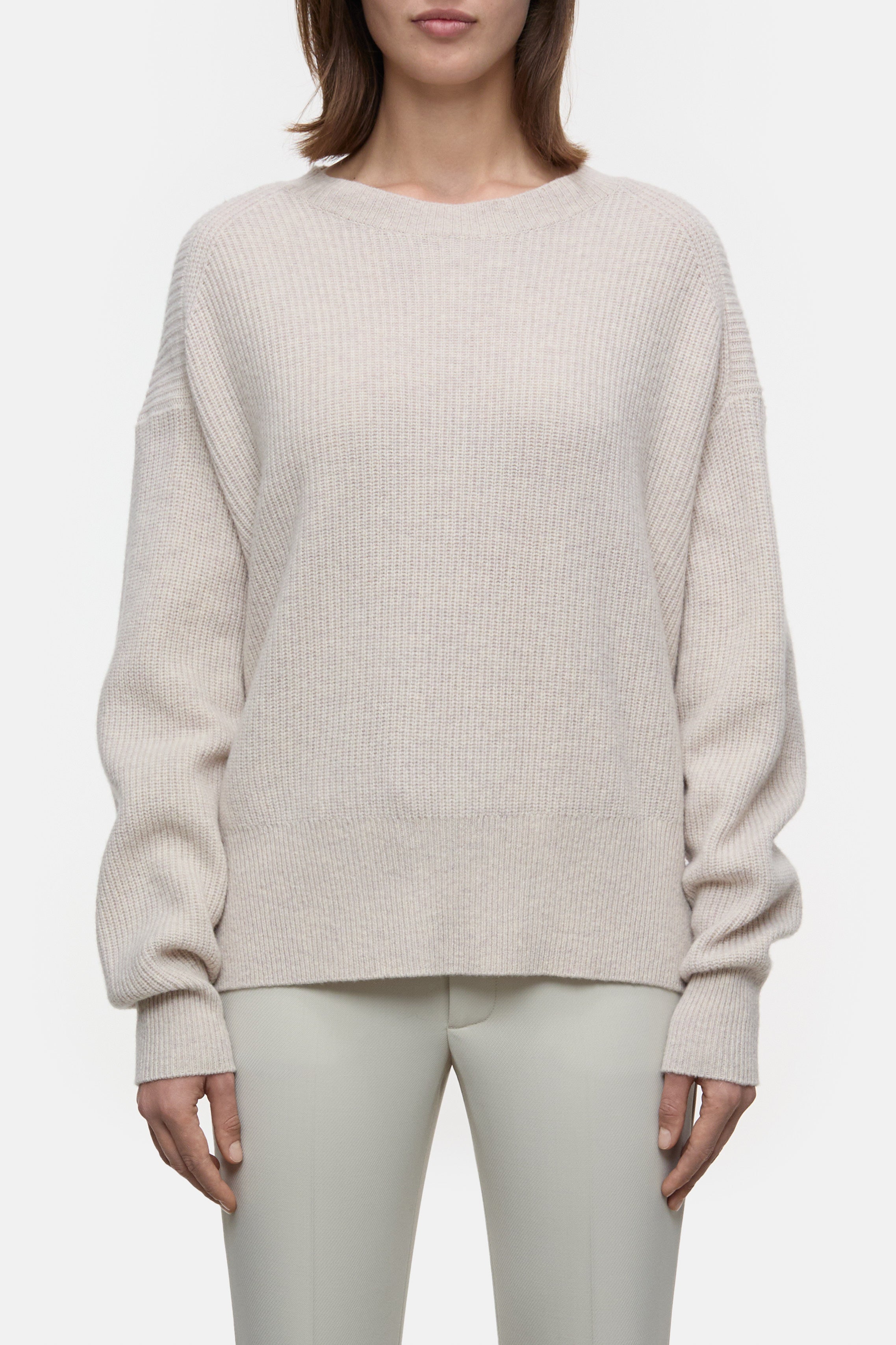 CROPPED CREW NECK-Strick & Pullover-Closed-XXS-PEARL BEIGE-ARCHIVIST