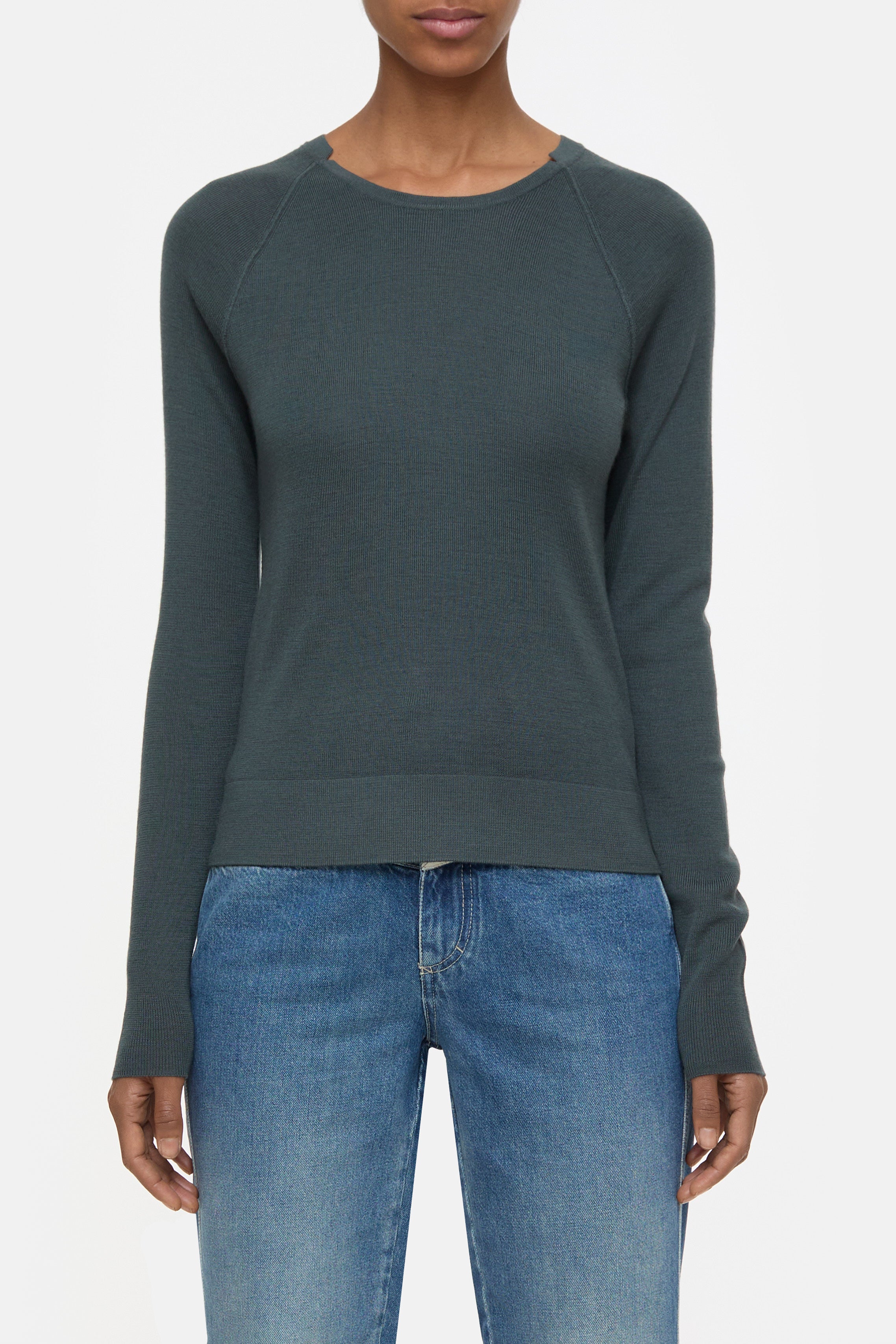 SLIM CREW NECK-Strick & Pullover-Closed-XXS-PINI GREEN-ARCHIVIST