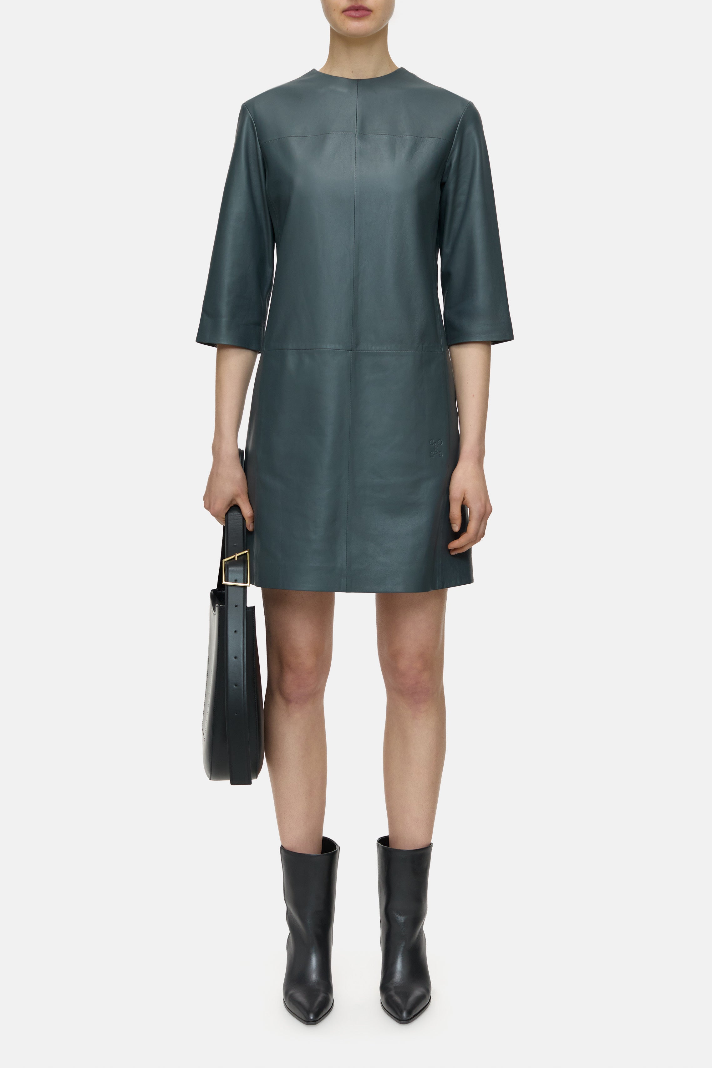 SLIM LEATHER DRESS-Kleider & Röcke-Closed-XXS-PINI GREEN-ARCHIVIST