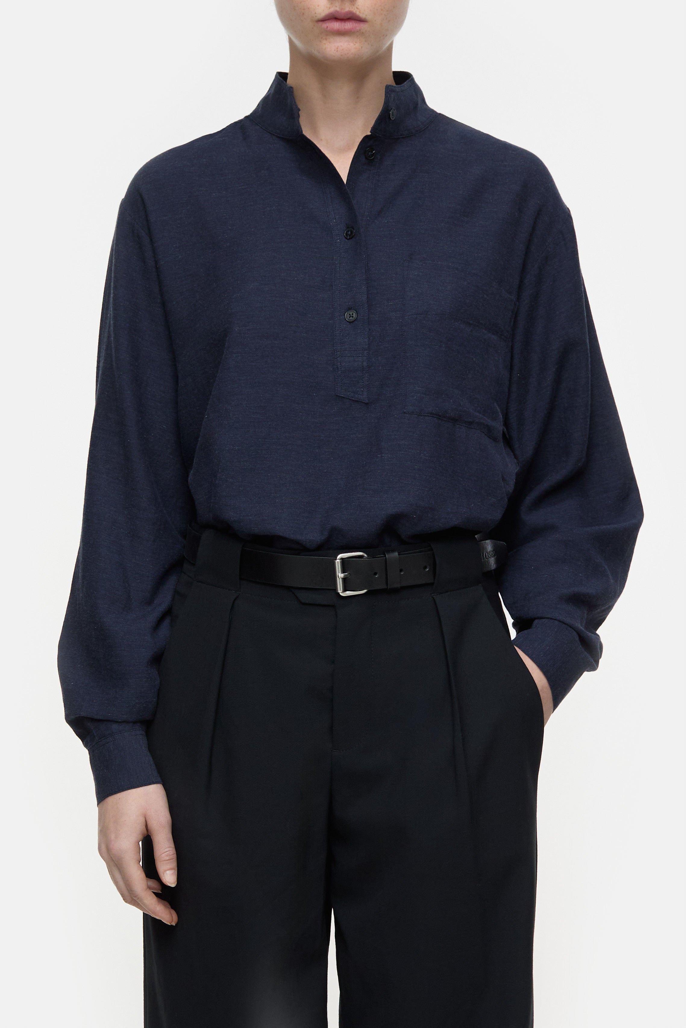 STAND UP COLLAR-Hemden & Blusen-Closed-XXS-SMOKEY BLUE-ARCHIVIST