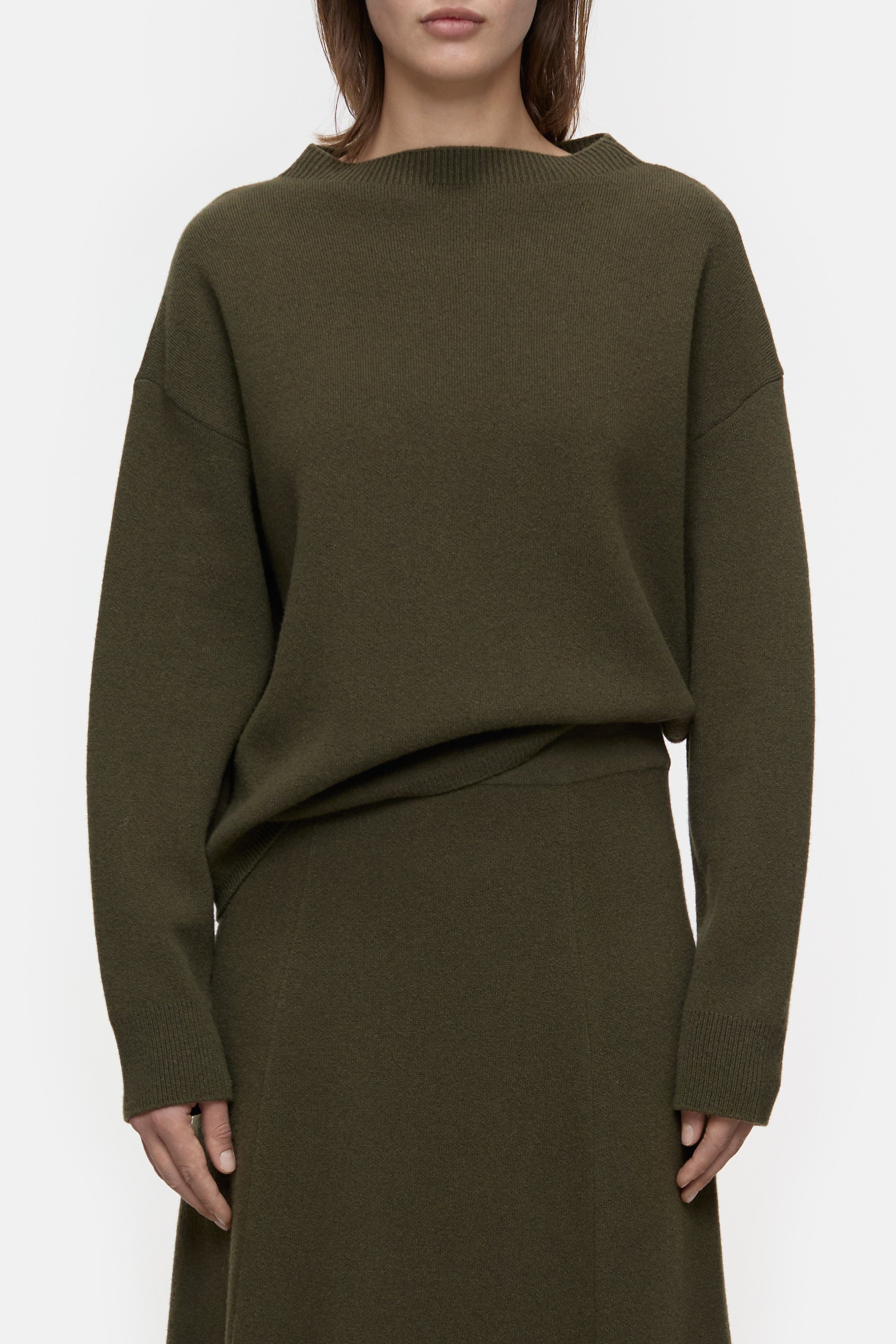 STRAIGHT NECK LONG SLEEVE-Strick & Pullover-Closed-XXS-VER GREEN-ARCHIVIST