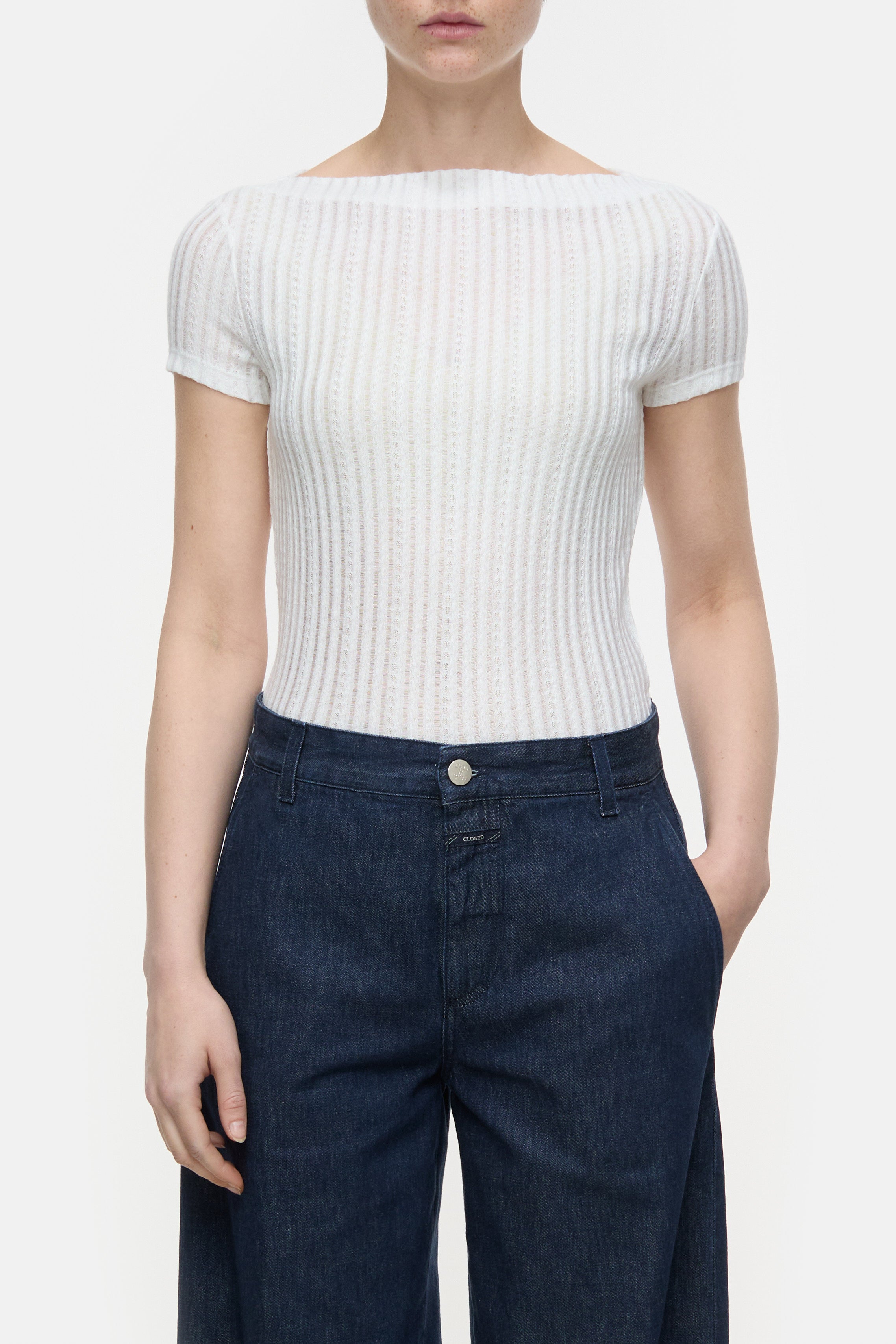 STRAIGHT NECK T-SHIRT-Shirts-Closed-XXS-IVORY-ARCHIVIST