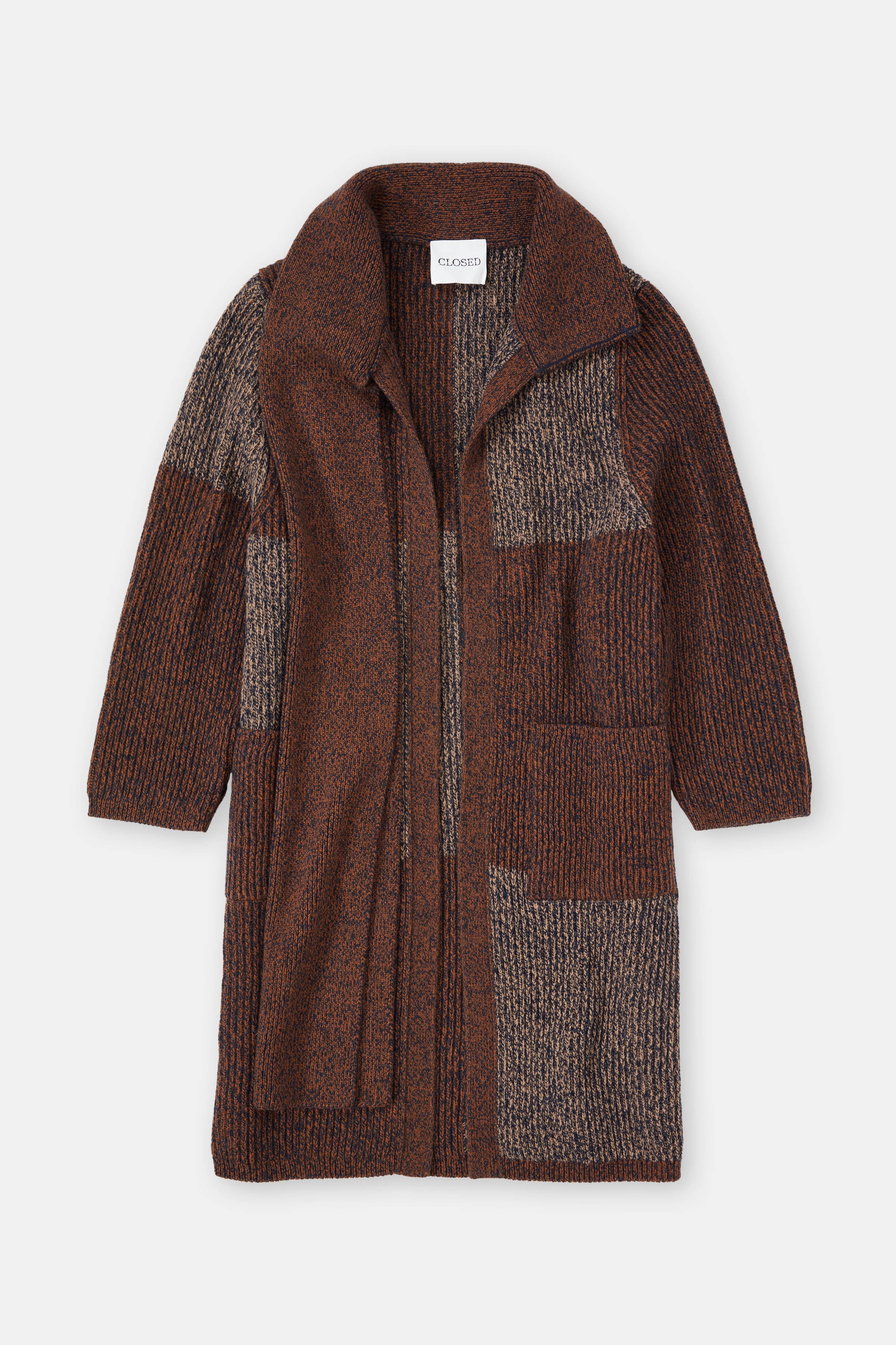 STYLE NAME CARDIGAN SCARF COLLAR KNITS-Strick & Pullover-Closed-XXS-FERRO BROWN-ARCHIVIST