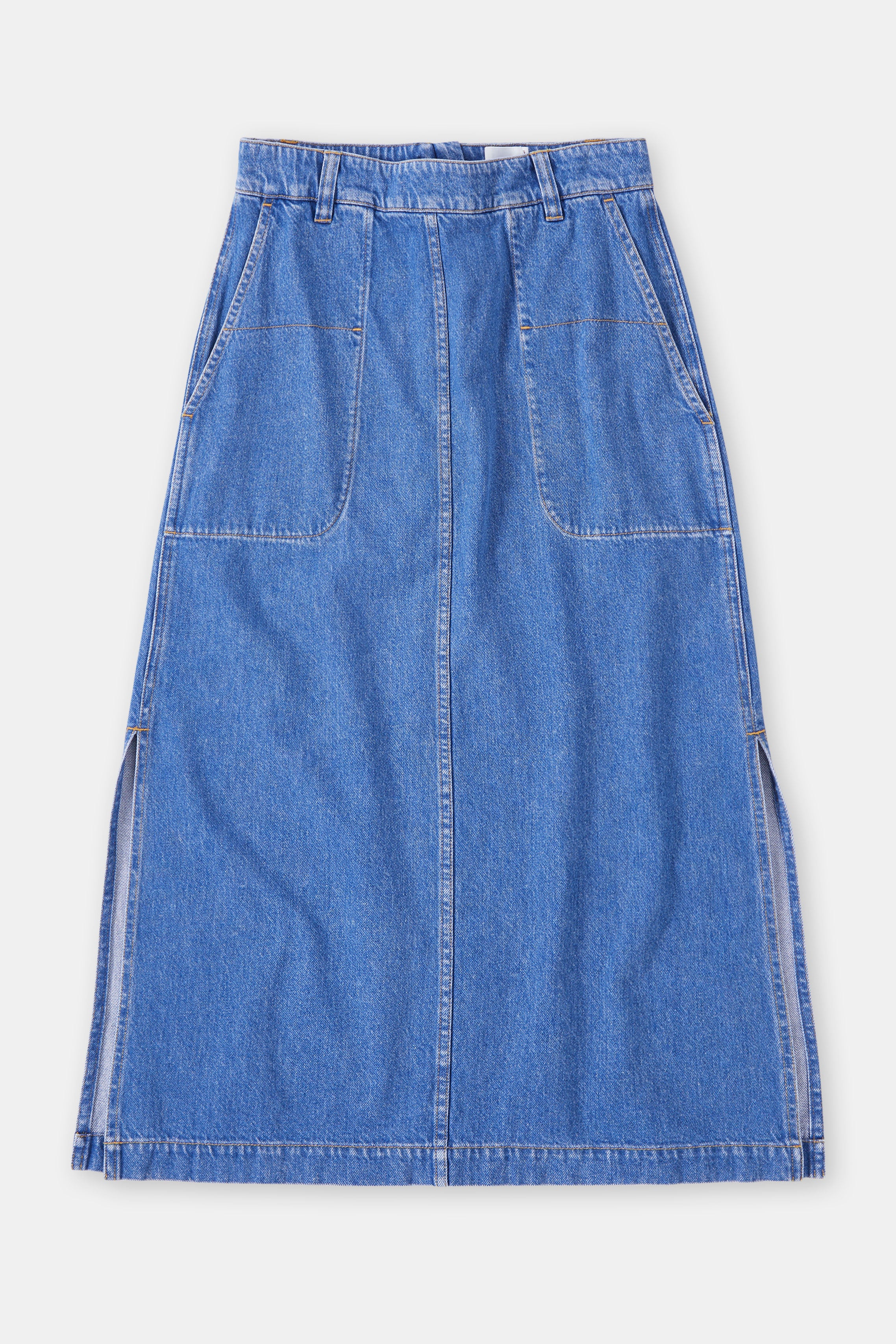 STYLE NAME SIDE SLIT DENIM SKIRT SKIRTS-Kleider & Röcke-Closed-23-MID BLUE-ARCHIVIST