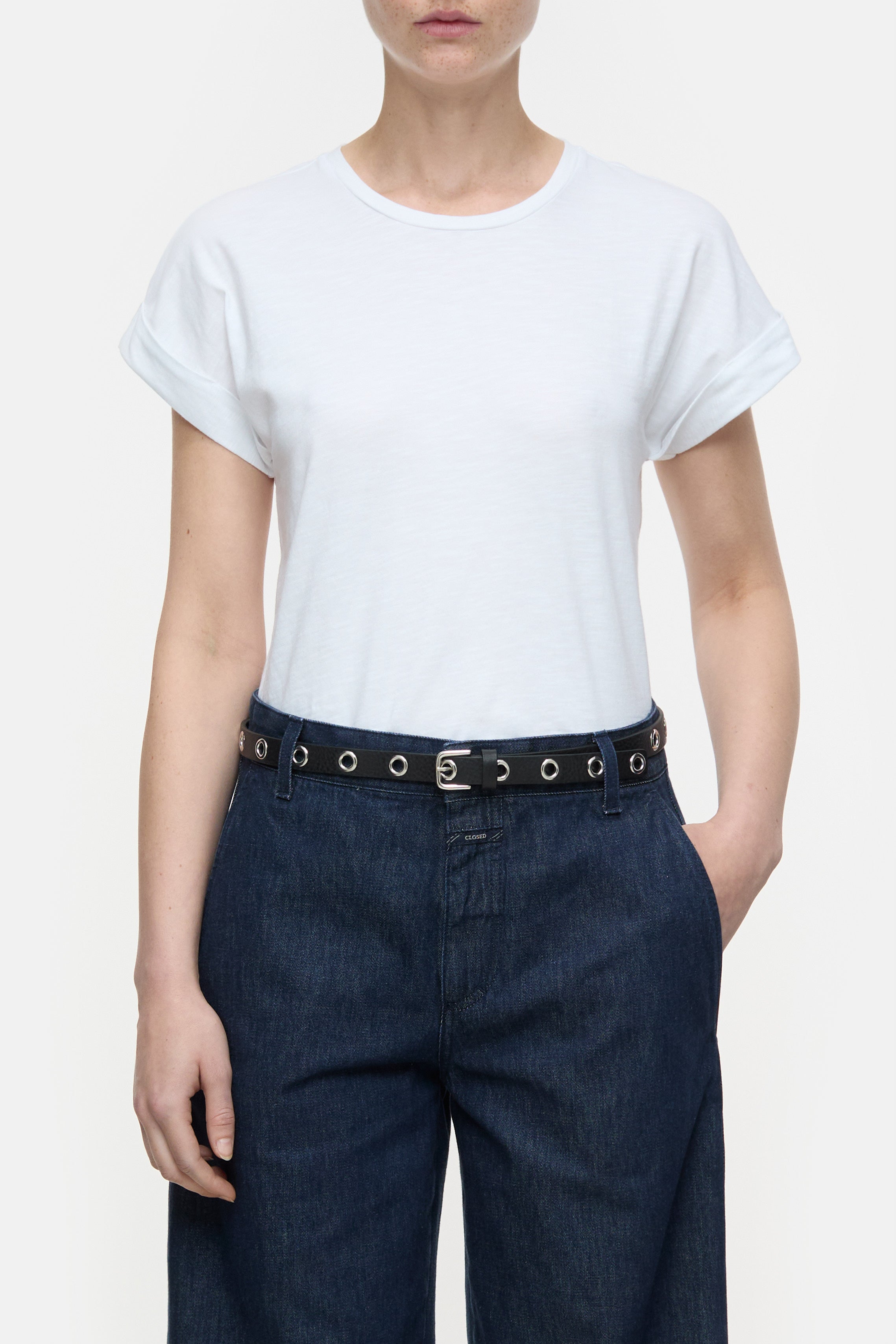 TURN UP T-SHIRT-Shirts-Closed-XXS-WHITE-ARCHIVIST