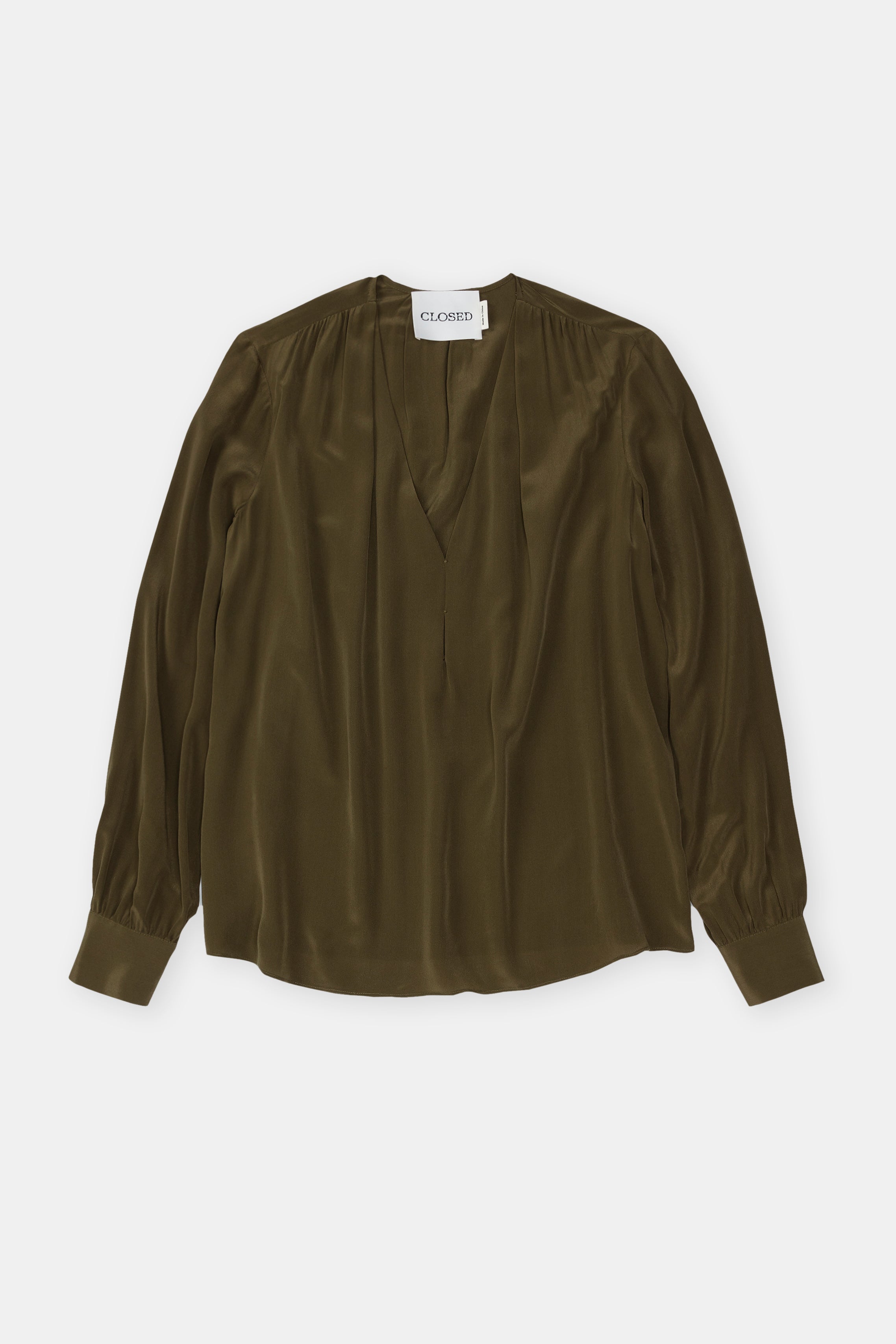 V-NECK BLOUSE-Hemden & Blusen-Closed-XXS-VER GREEN-ARCHIVIST