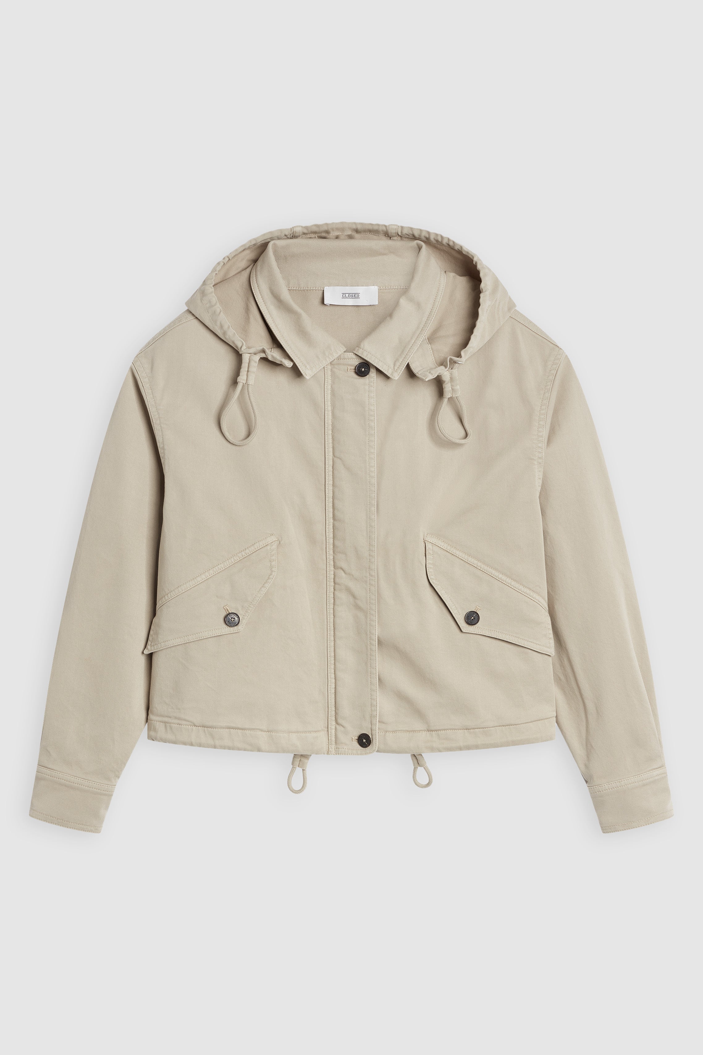CLOSED-CROPPED JACKET WITH HOOD-Jacken & Mäntel-Outlet-Sale