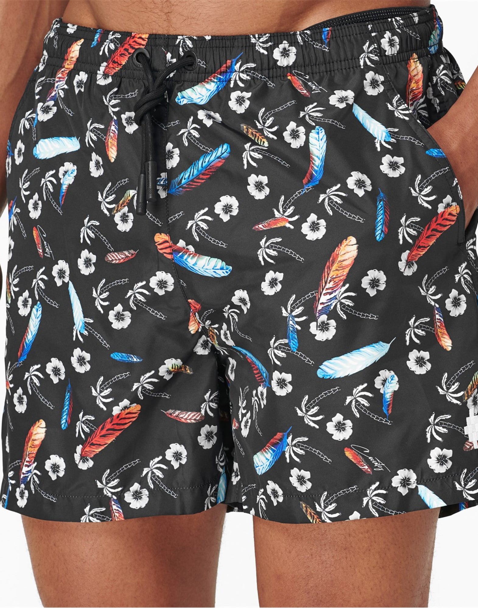 Marcelo Burlon-OUTLET-SALE-Hawaii Print Swim Shorts-ARCHIVIST